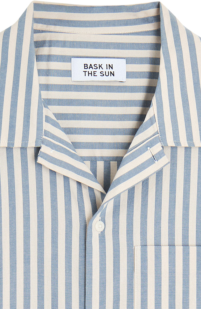 Bask in the Sun men vegan Shirt Loya Blue Striped