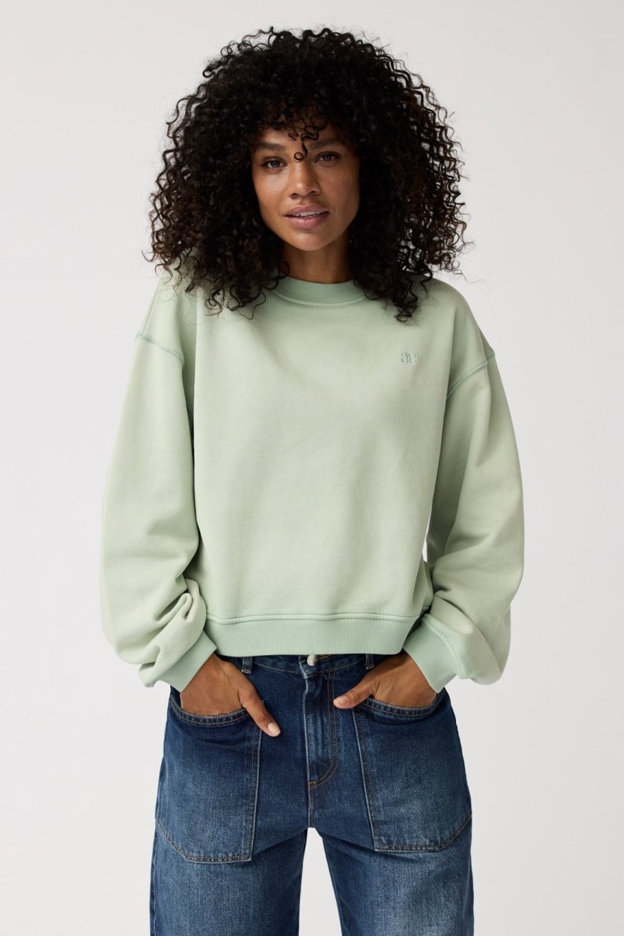 Image of Alchemist dames vegan Trui Isla Donker Saliegroen