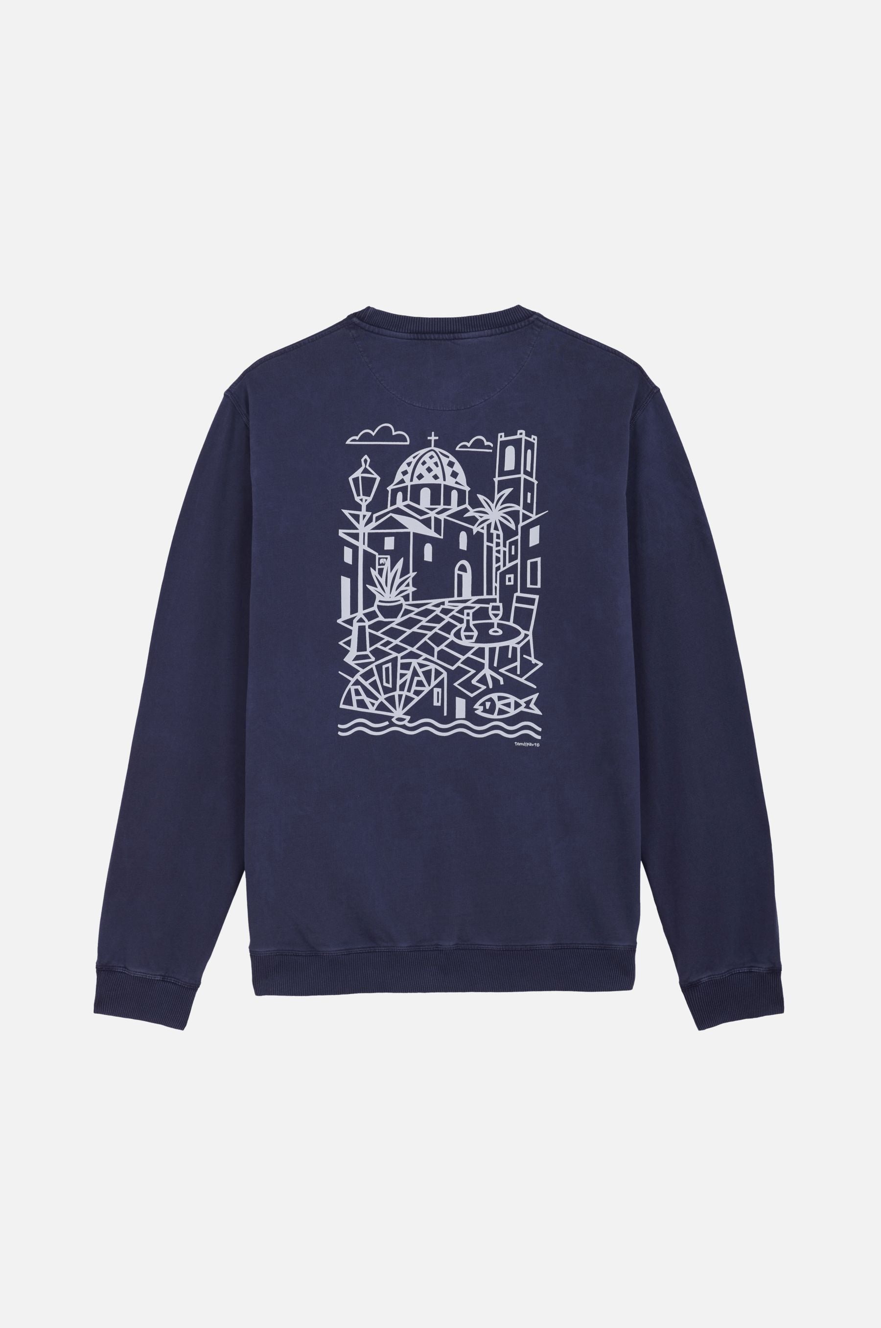 Trendsplant men vegan Sweatshirt La Plaza Dome Blue