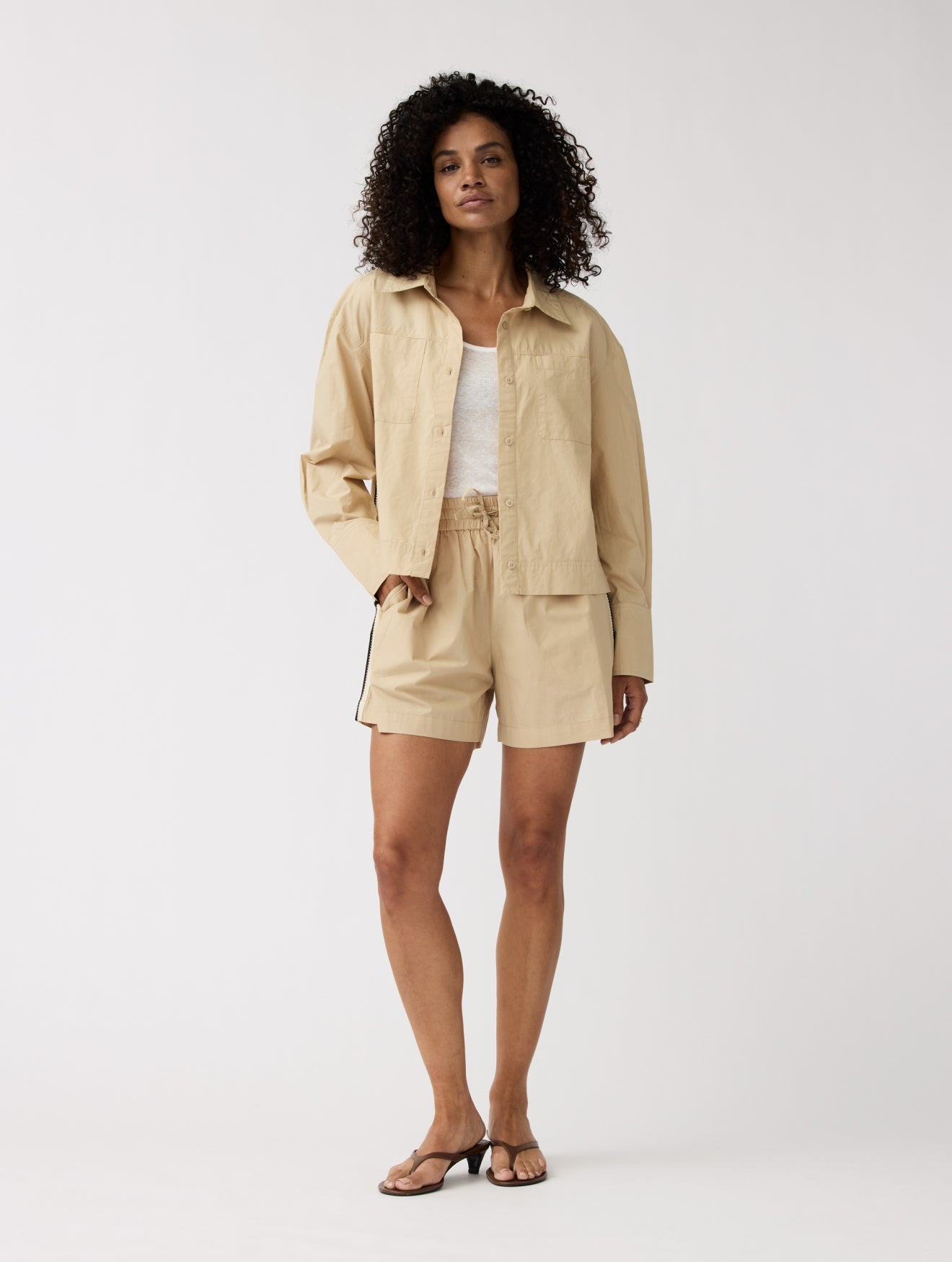 Alchemist womens vegan Shorts Peony Tape Sand Beige