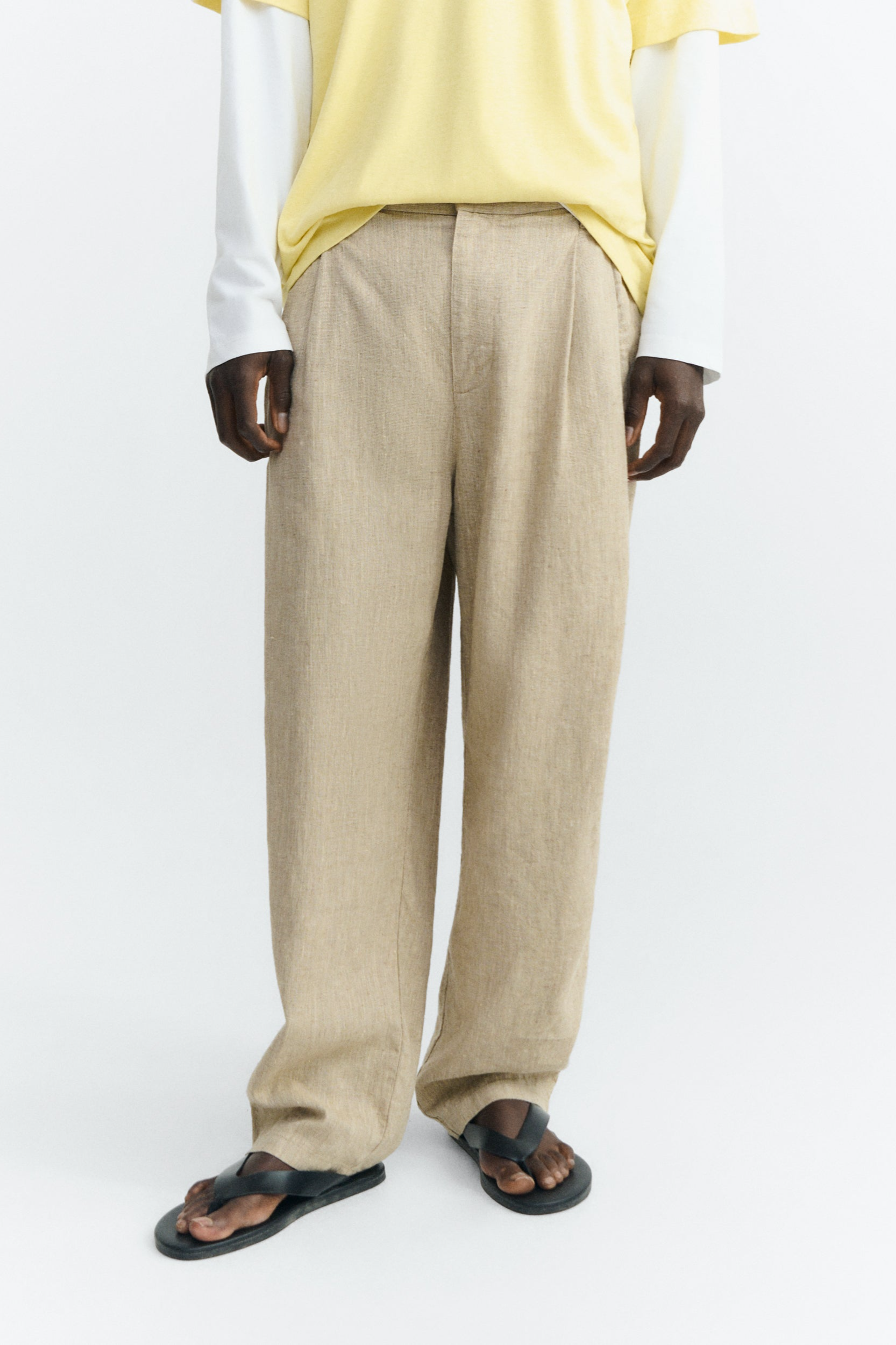 Image of Thinking MU mannen vegan Broek Wortel Sigurd Onbewerkt Ecru