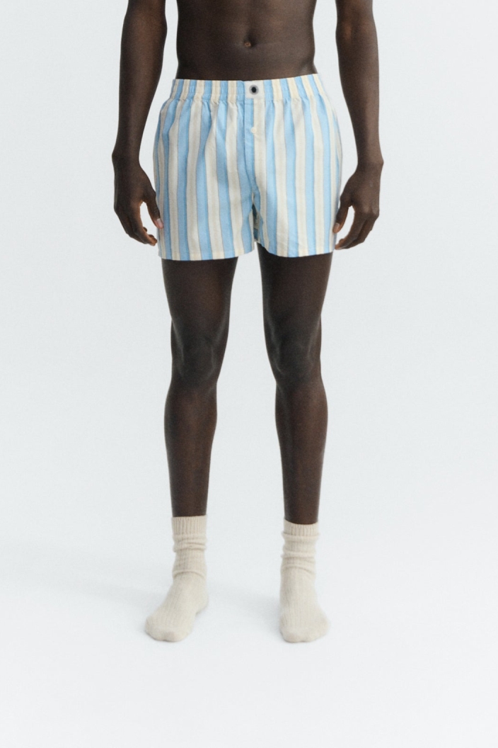 Thinking MU men vegan Boxers Poplin Messina Striped Blue