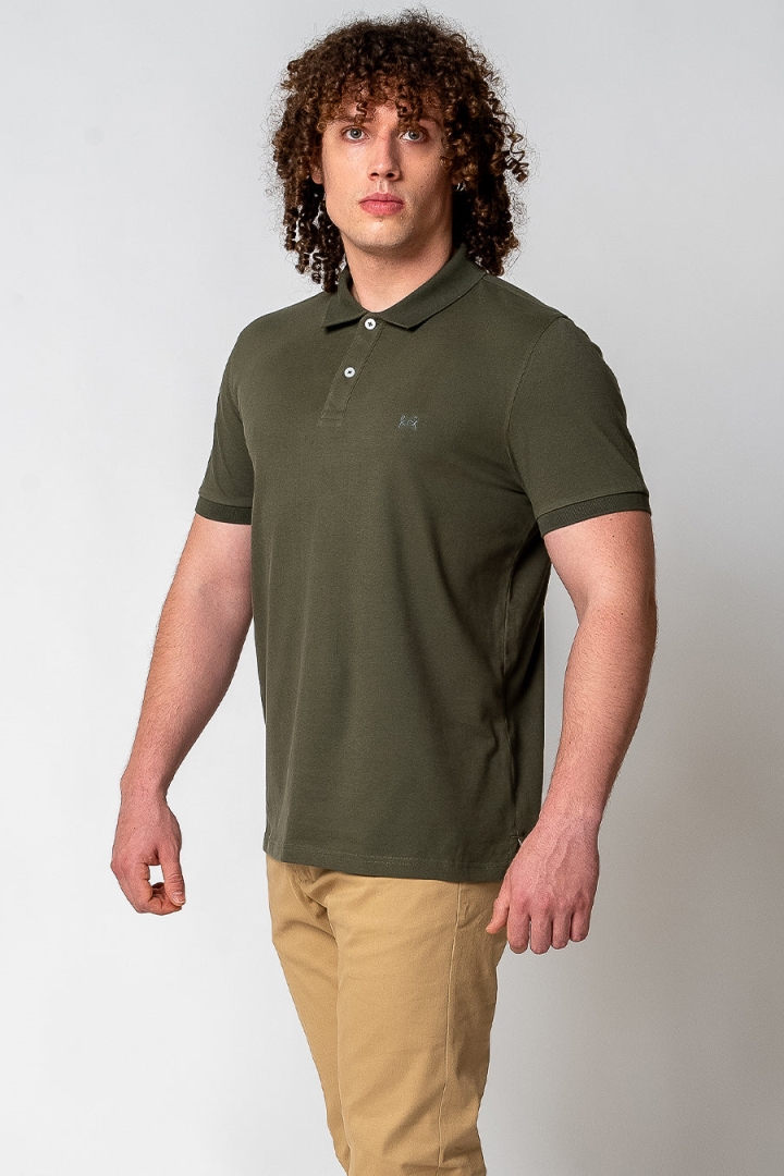 GORG men vegan Polo Shirt Grape Leaf Green
