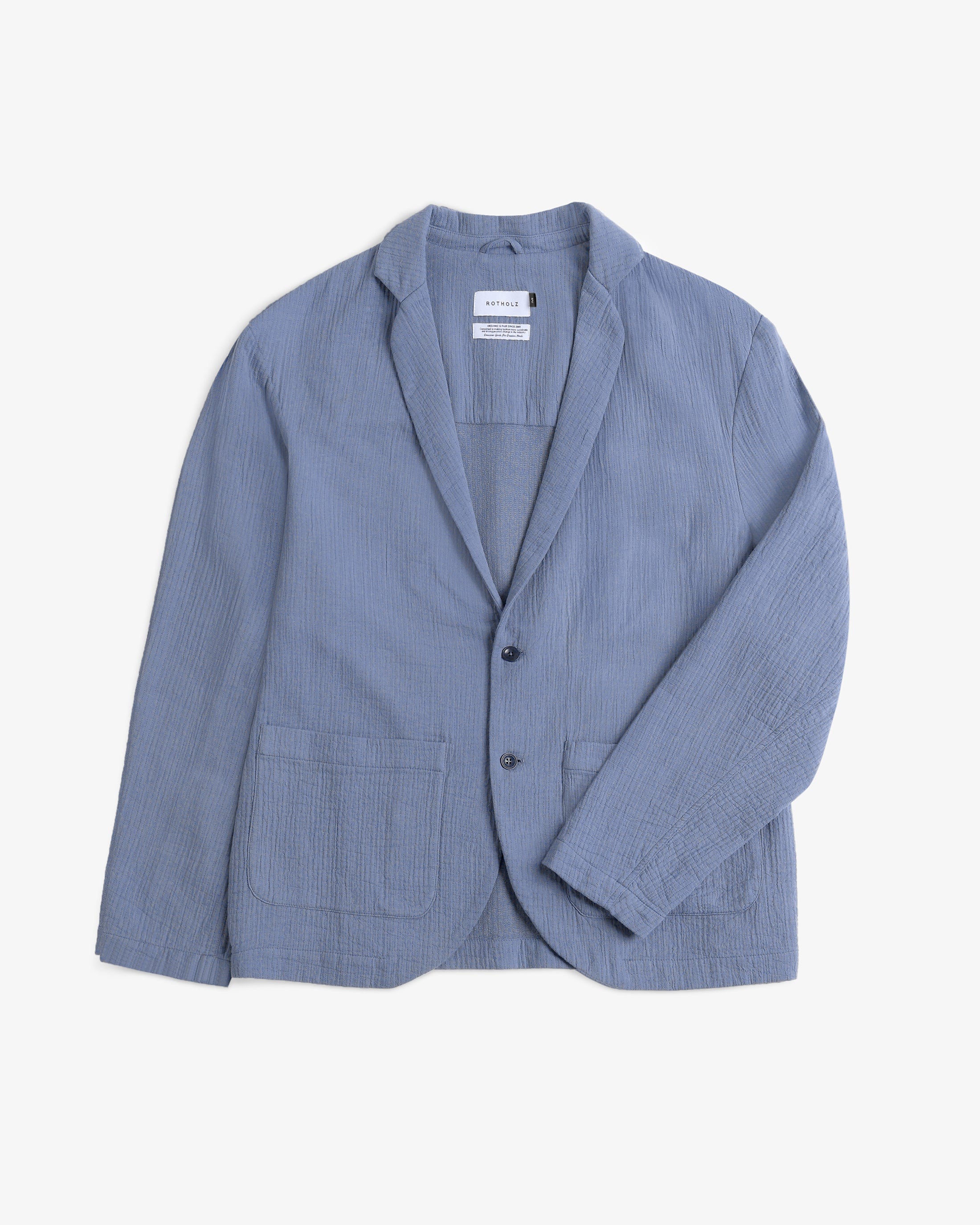 Rotholz men vegan Blazer Workwear Stone Blue