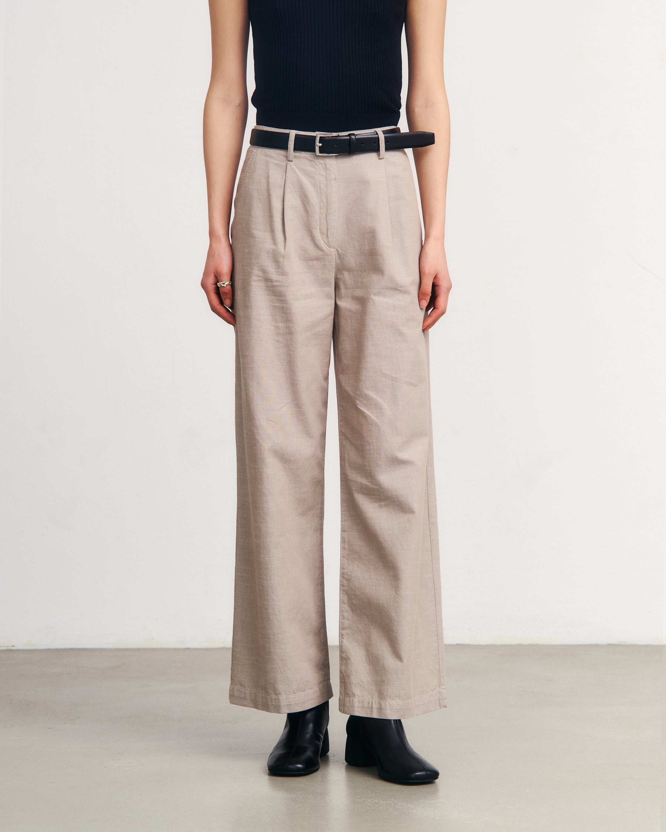 Rotholz womens vegan Pants High Waist Grey Brown