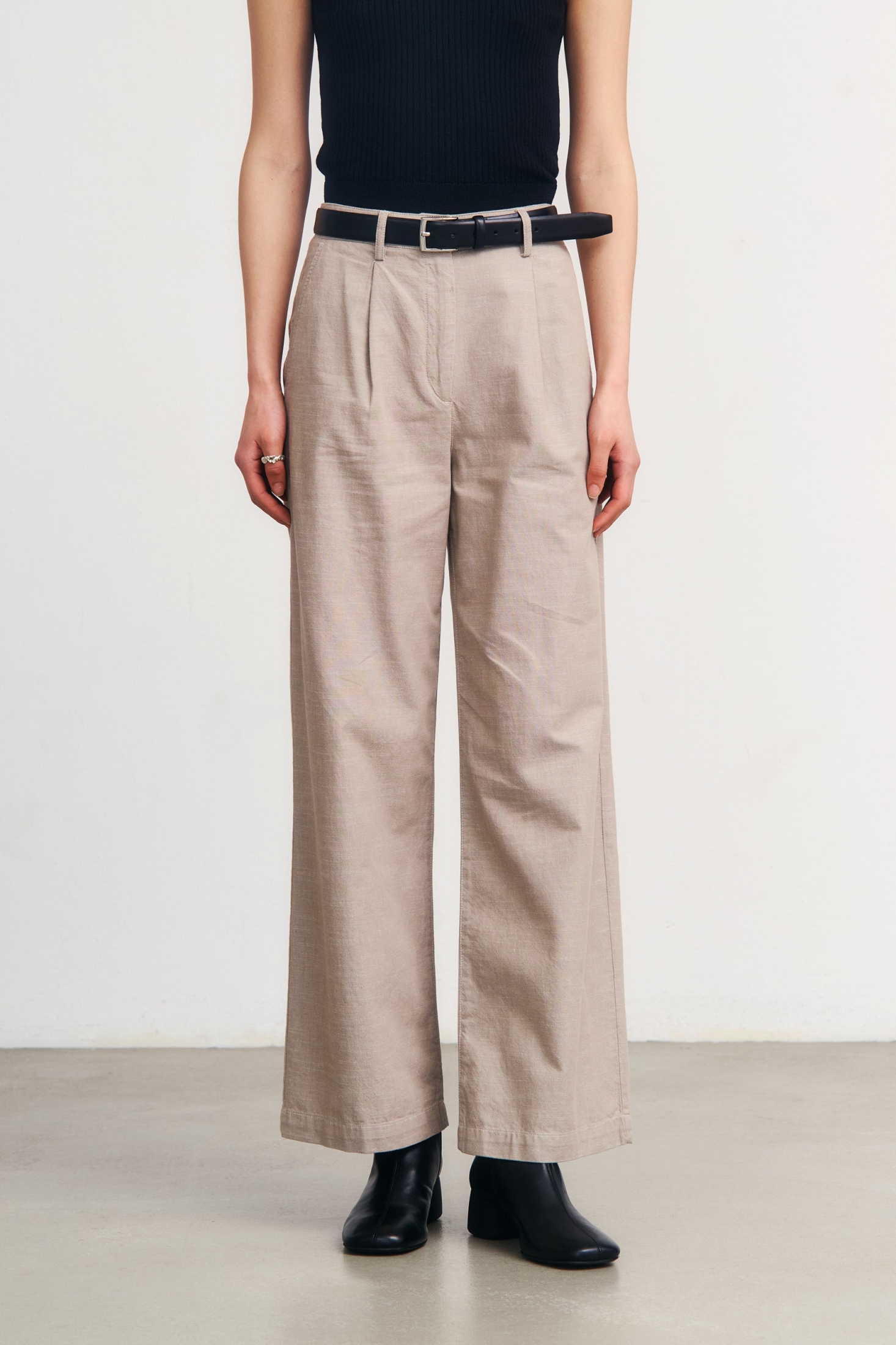 Image of Rotholz dames vegan Broek Met Hoge Taille, Grijsbruin
