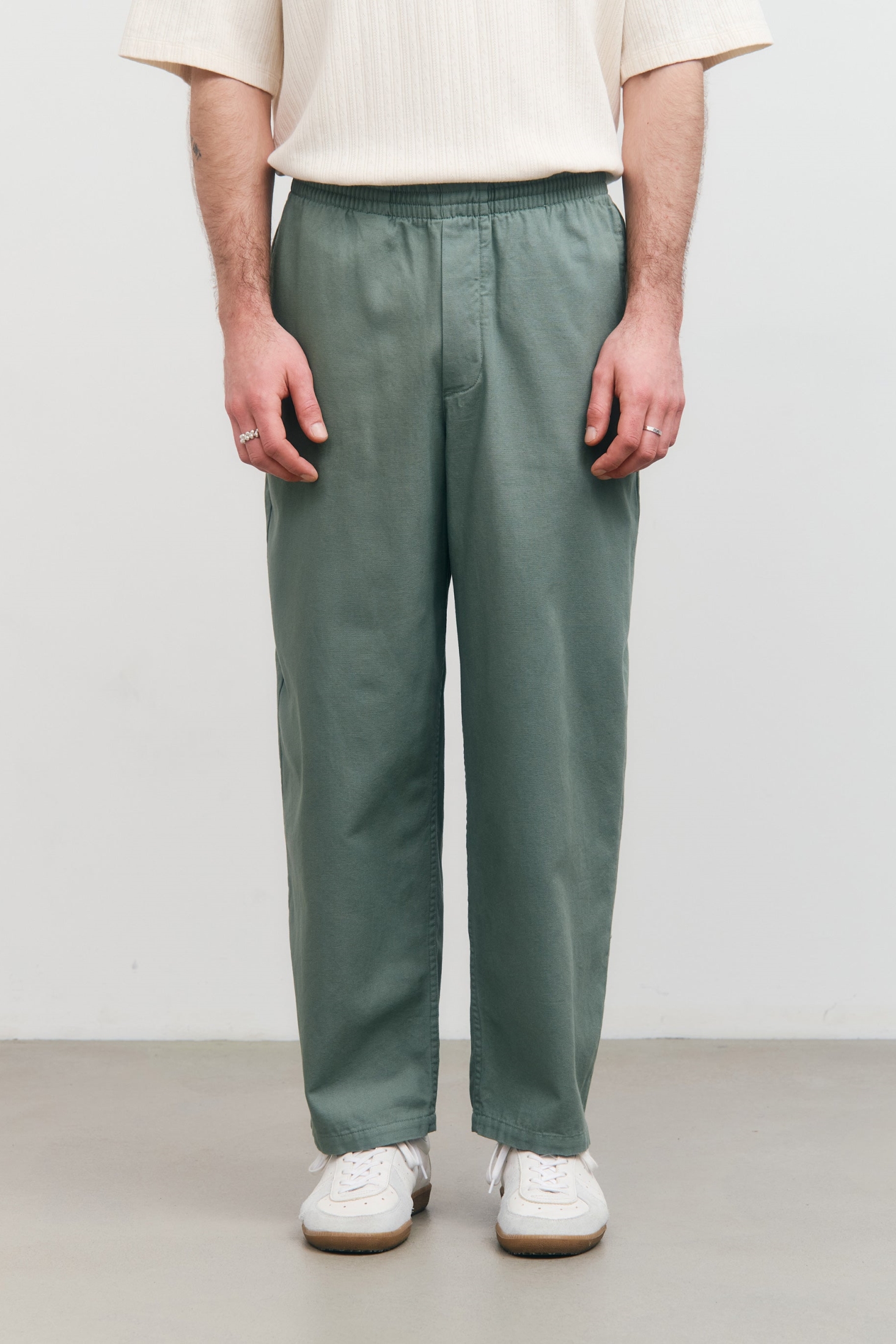 Image of Rotholz mannen vegan Broek Met Wijde Pijpen, Bladgroen