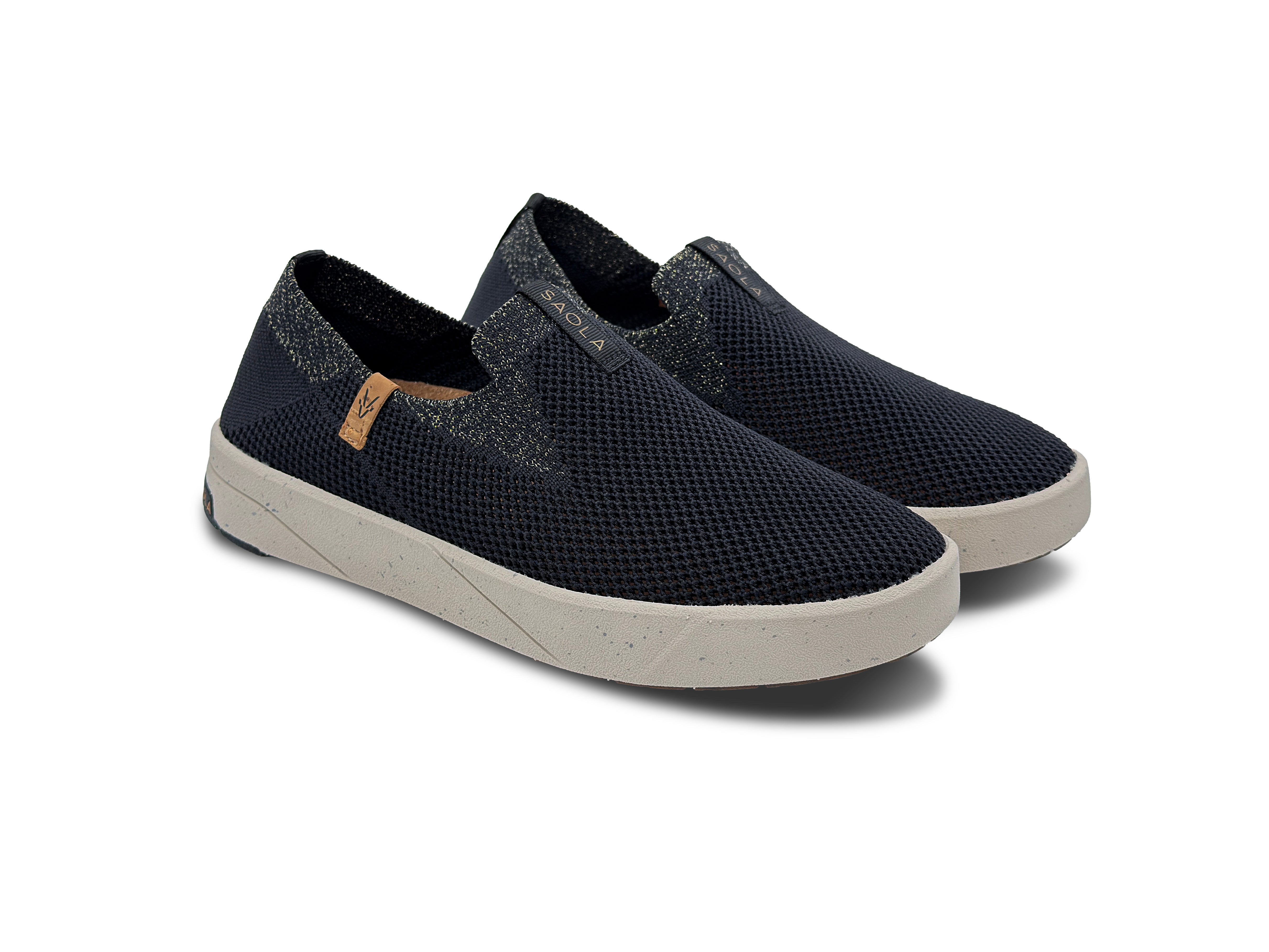 SAOLA womens vegan Sneakers Women Bali Black Gold