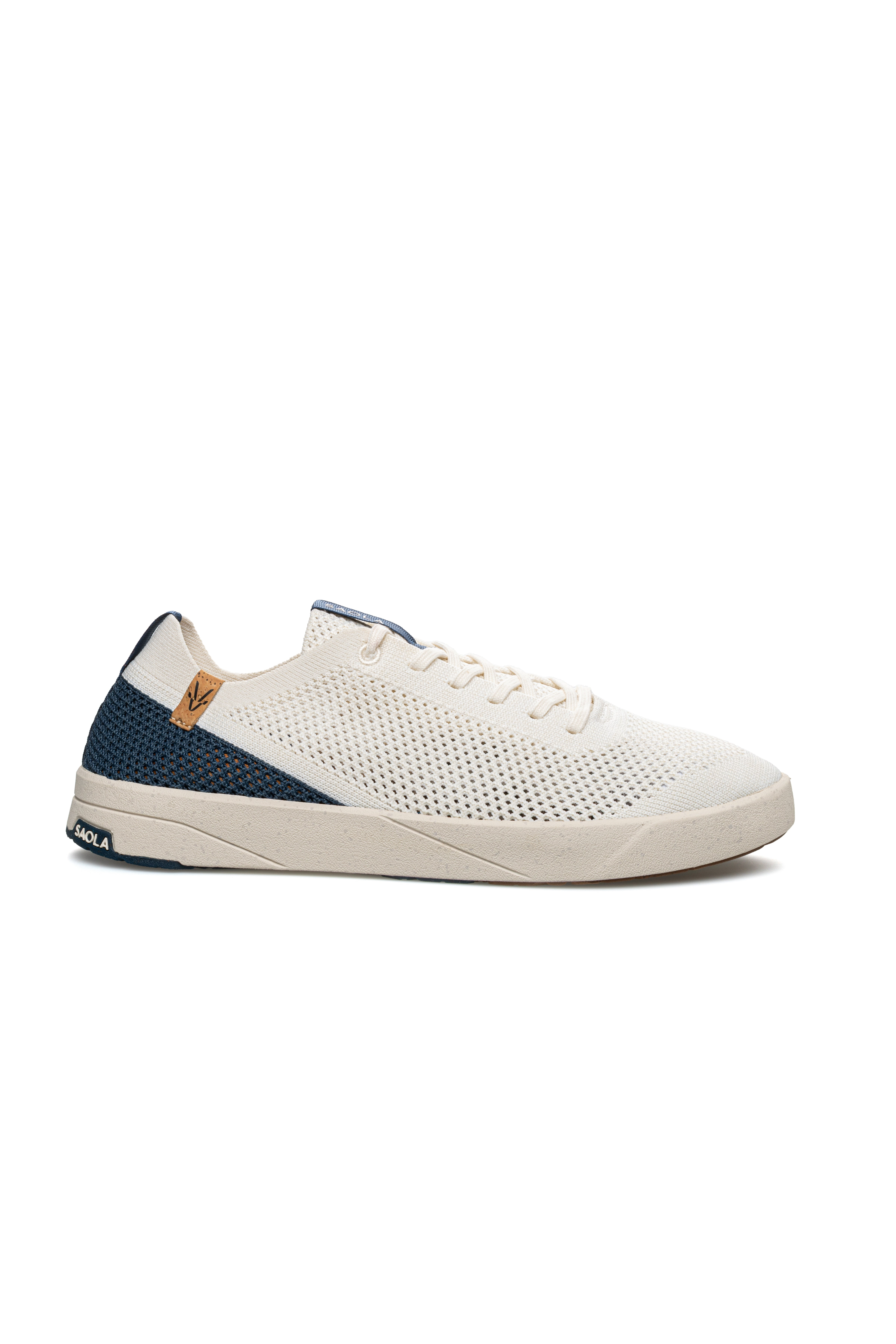 Image of SAOLA mannen vegan Sneakers Voor Heren Ezo Wit Marineblauw