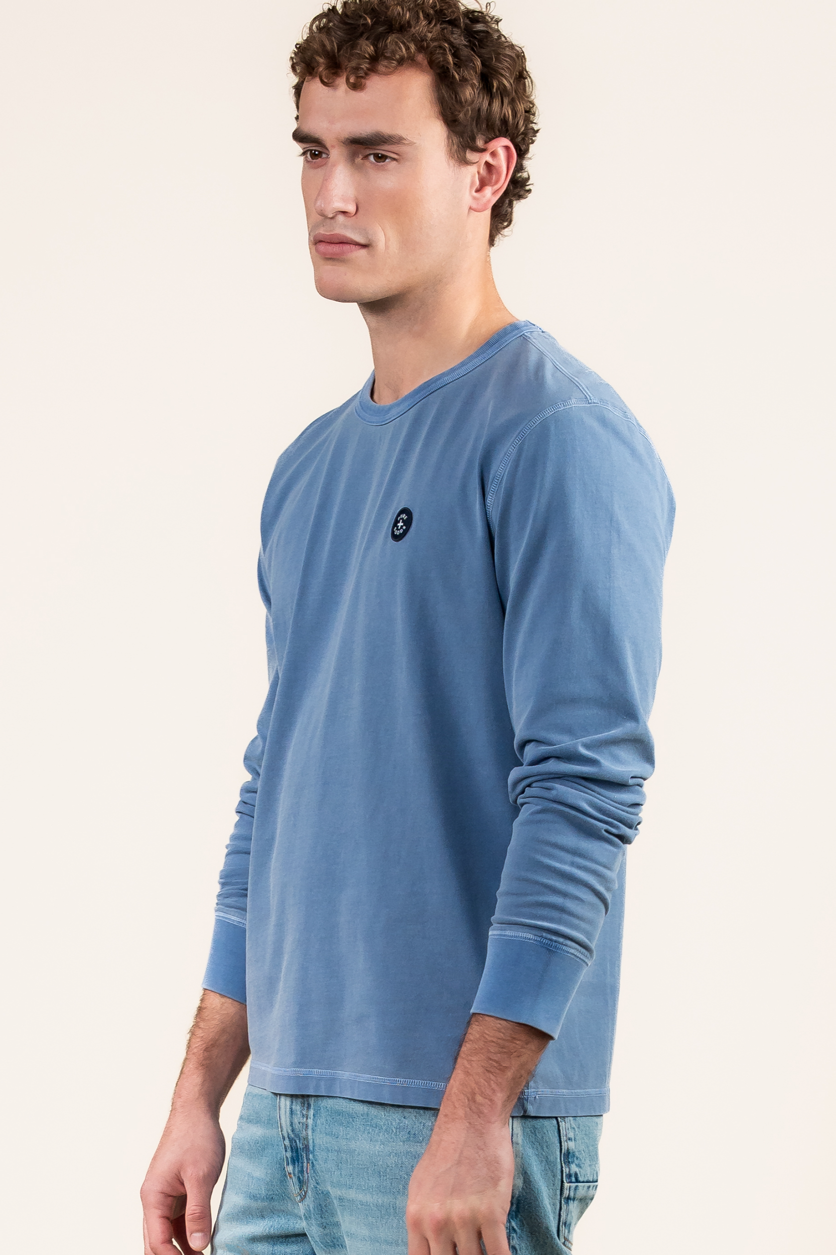 Image of Kuyichi mannen vegan Lange Mouwen Mason Steel Blauw