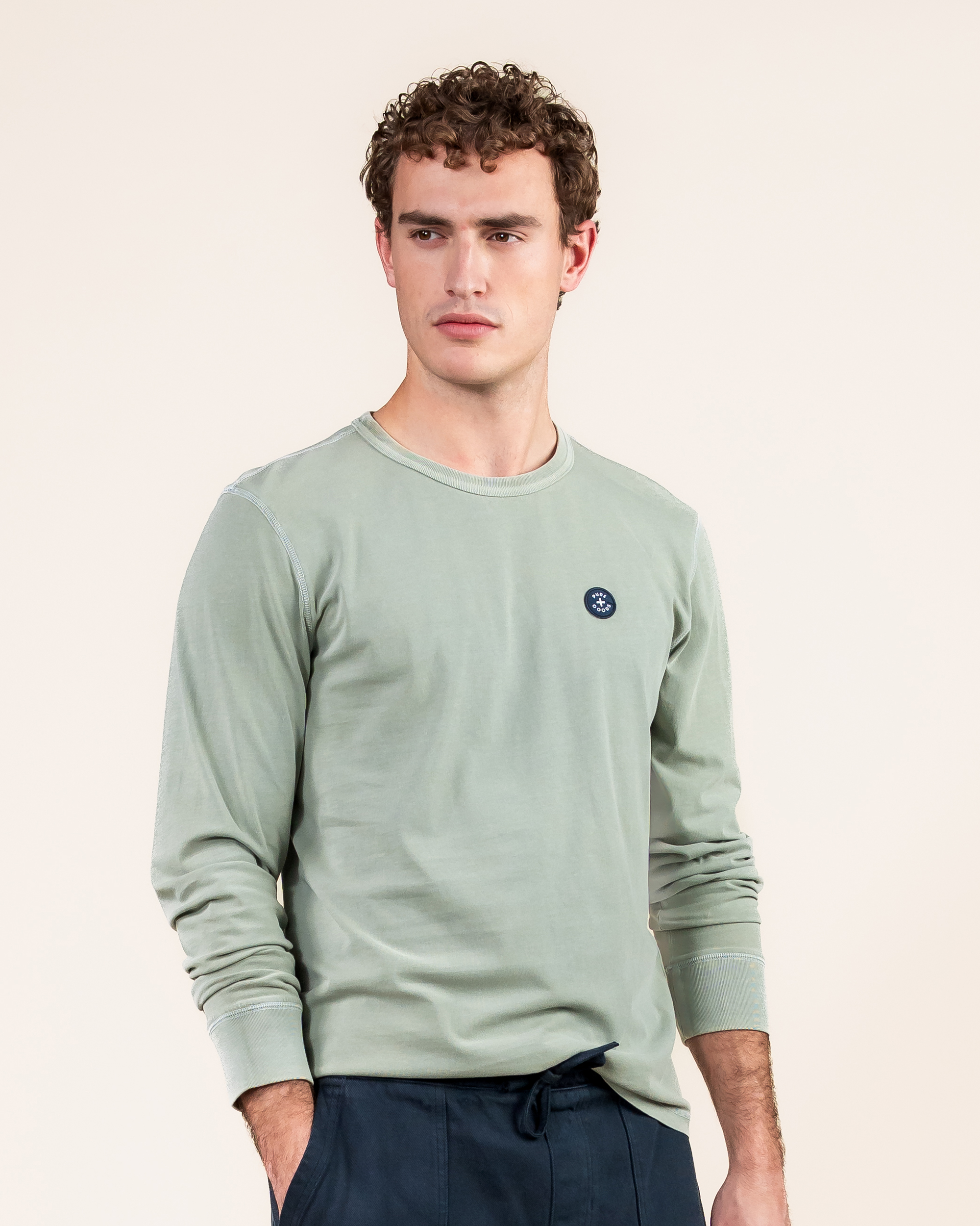 Kuyichi men vegan Long Sleeve Mason Sage Green