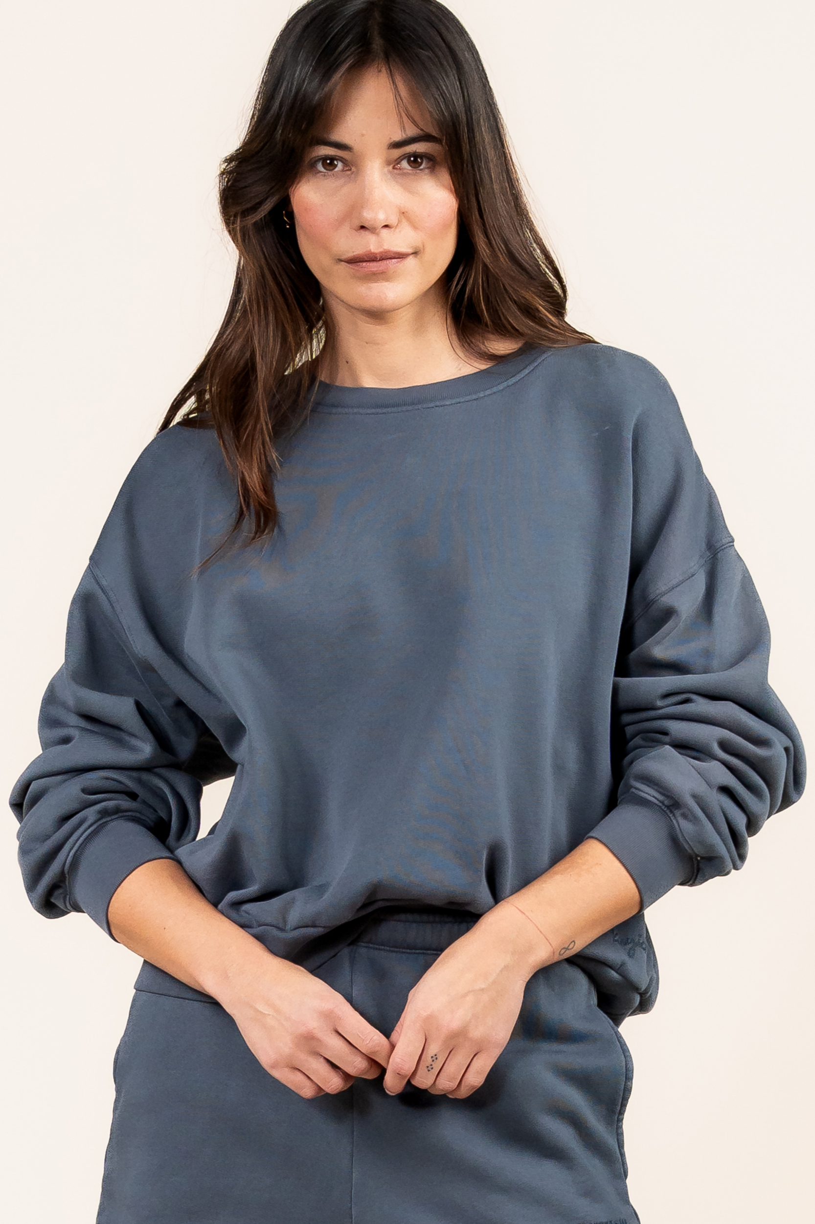 Image of Kuyichi dames vegan Sweatshirt Poppy Vintage Grijs