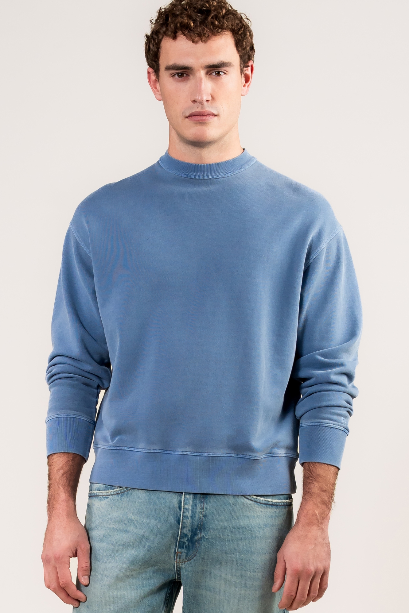 Image of Kuyichi mannen vegan Sweatshirt Jimi Steel Blue