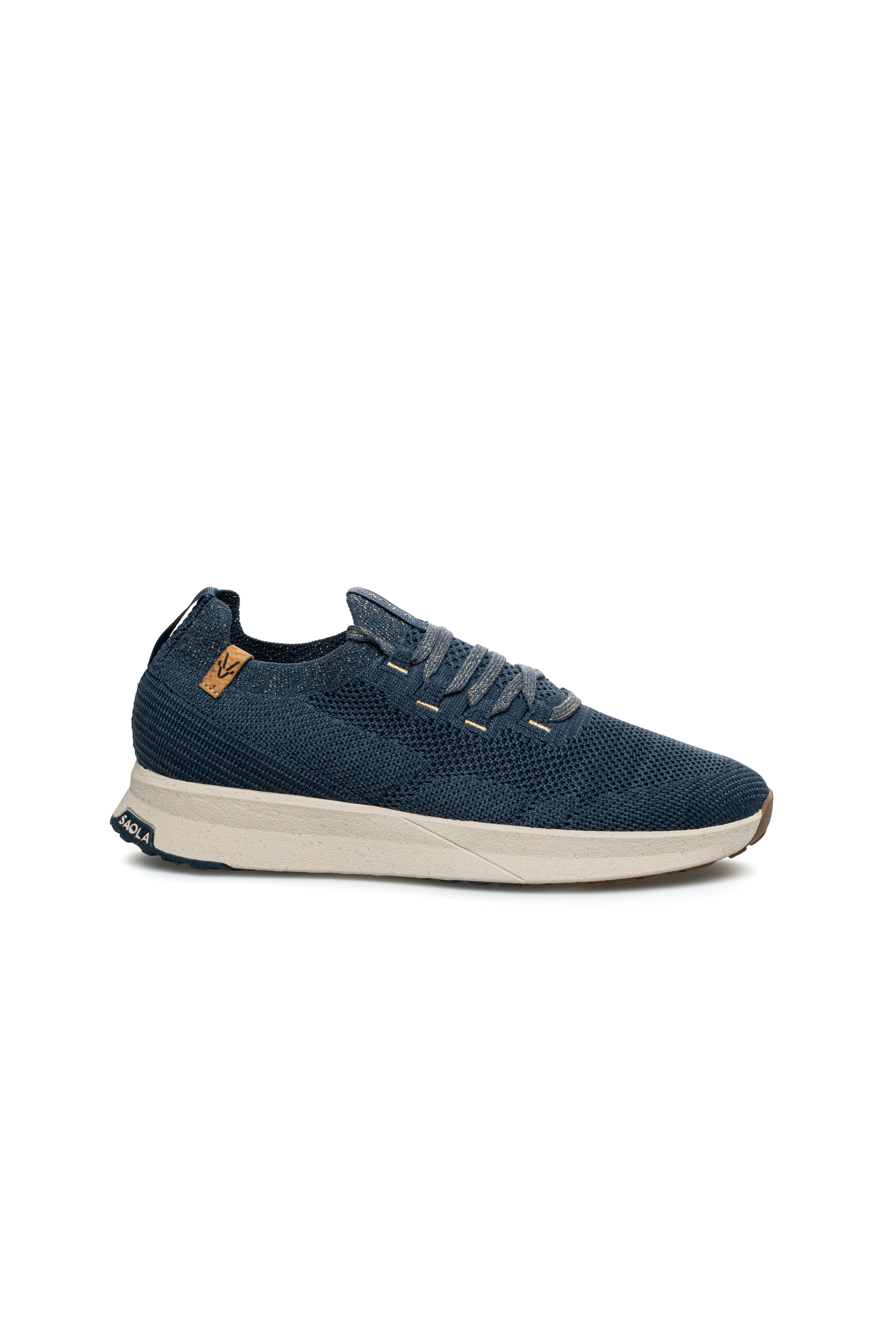 Image of SAOLA dames vegan Sneakers Dames Tsavo 3 Marineblauw Goud