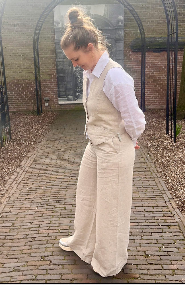 Kings of Indigo womens vegan Pants Lilian Undyed Beige