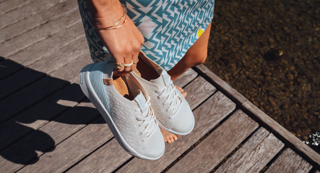 SAOLA womens vegan Sneakers Women Cannon Knit 3 White Pale Blue