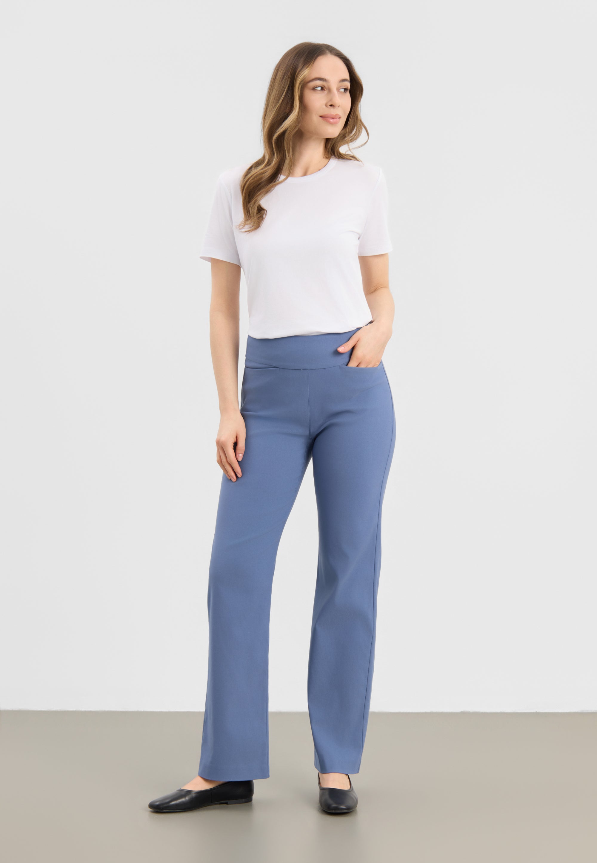 LAURIE Broek Thea Rechte Sl Blauw
