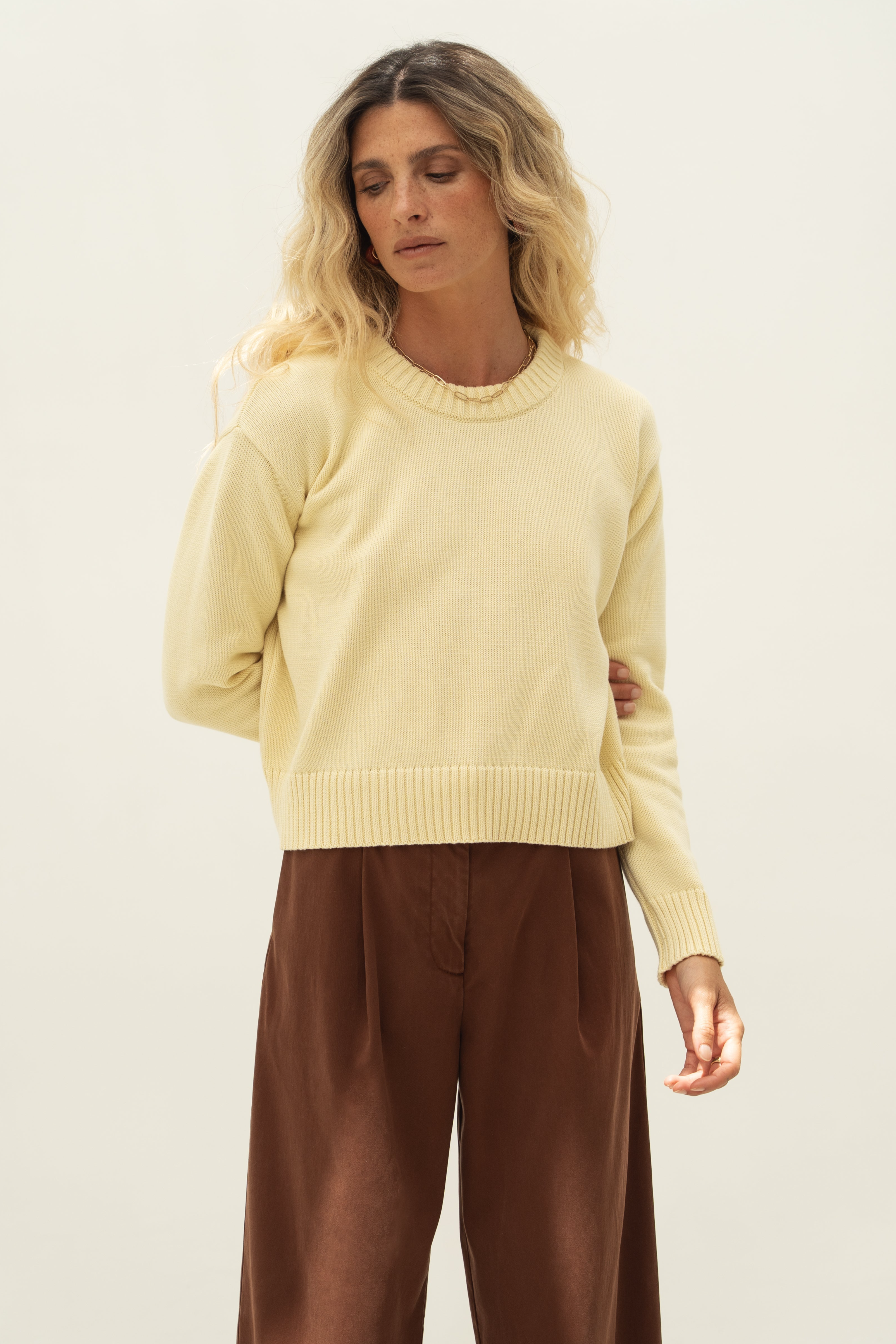 Image of Näz dames vegan Trui Claudia Geel
