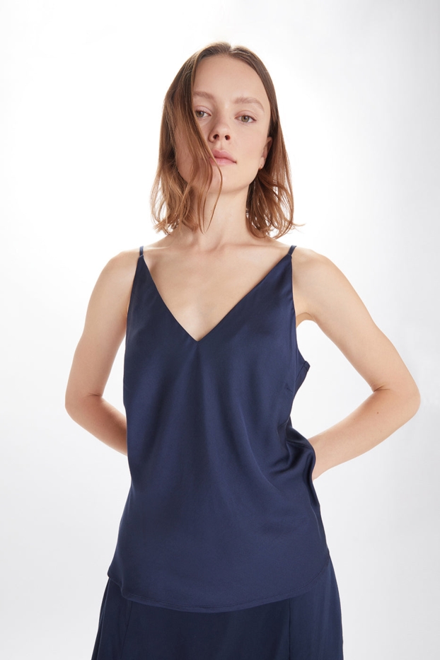 Image of Neu Nomads dames vegan Camisole Bias Midnight Blue