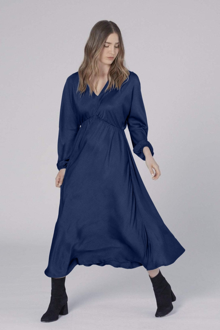 Image of Neu Nomads dames vegan Jurk Helena Middernachtblauw