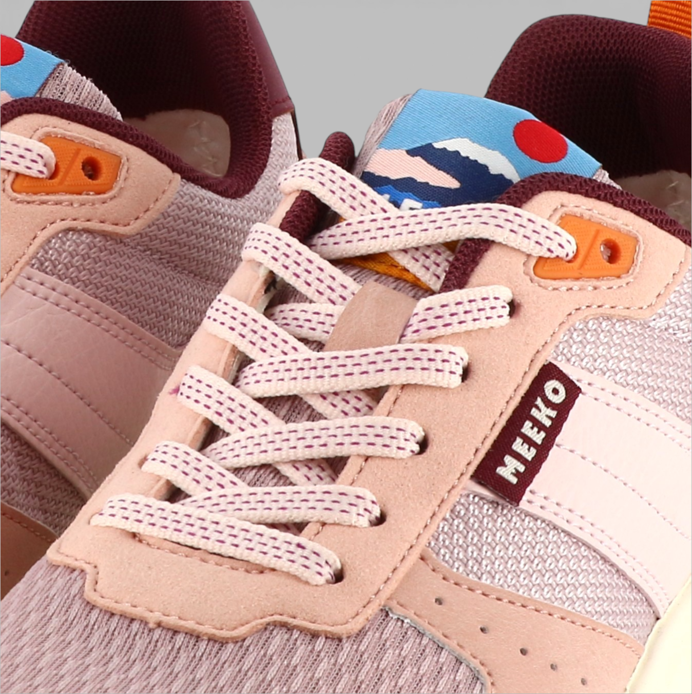 MEEKO men vegan Sneakers Pongo Pastel Pink