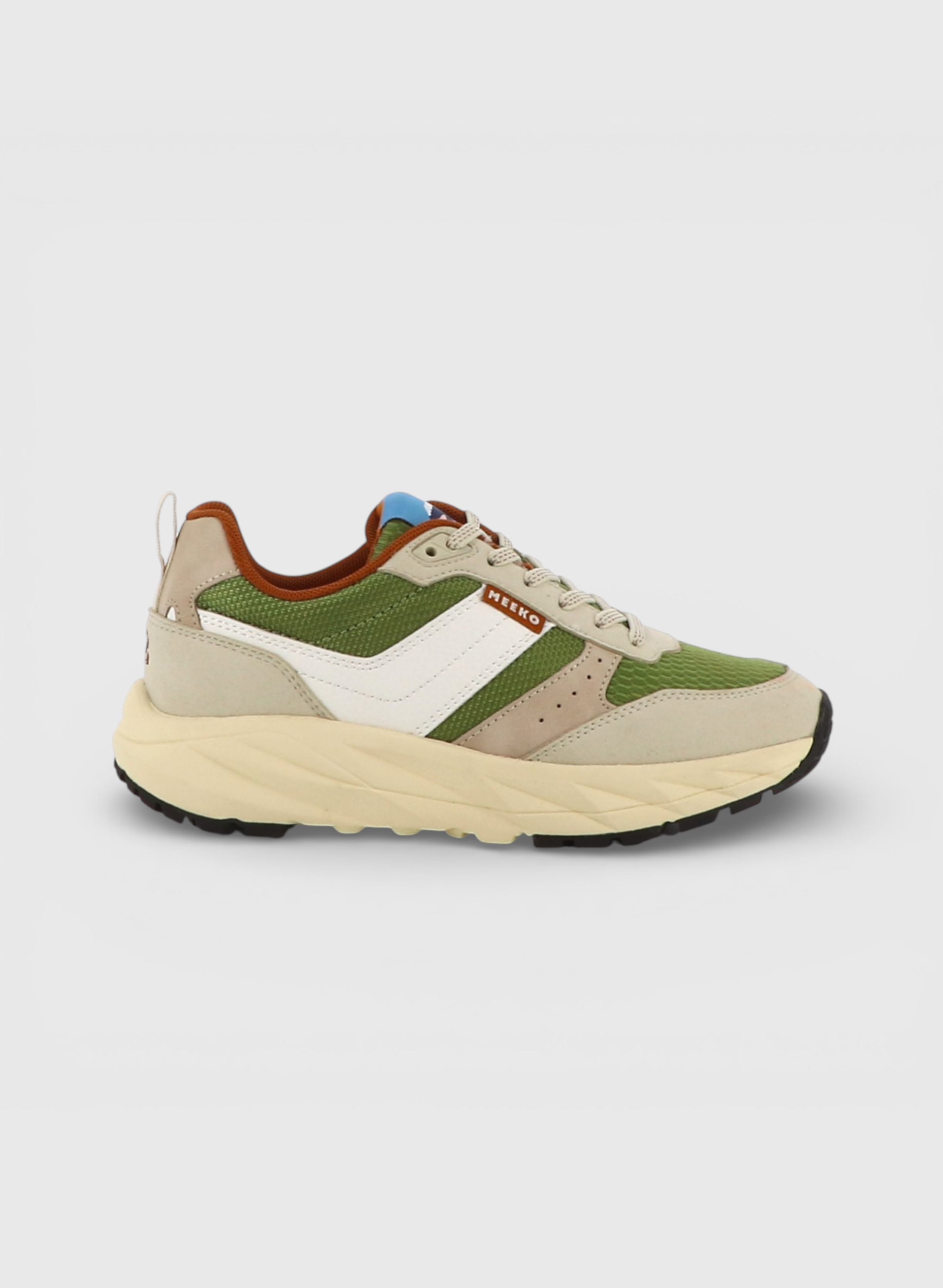 Image of MEEKO mannen vegan Sneakers Pongo Epsom Olijfgroen