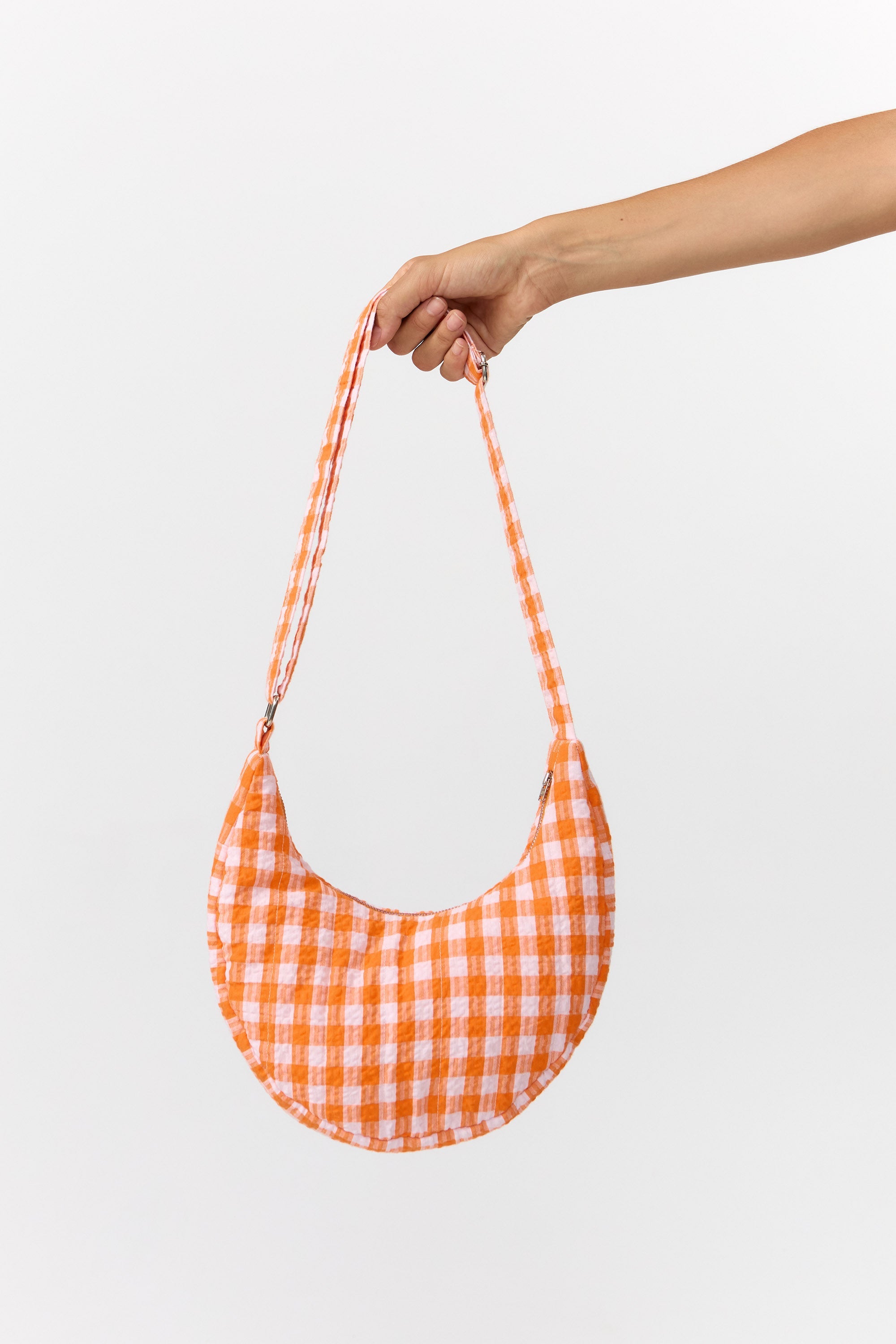 Image of SUITE13LAB dames vegan Moonbag Janno Check Oranje