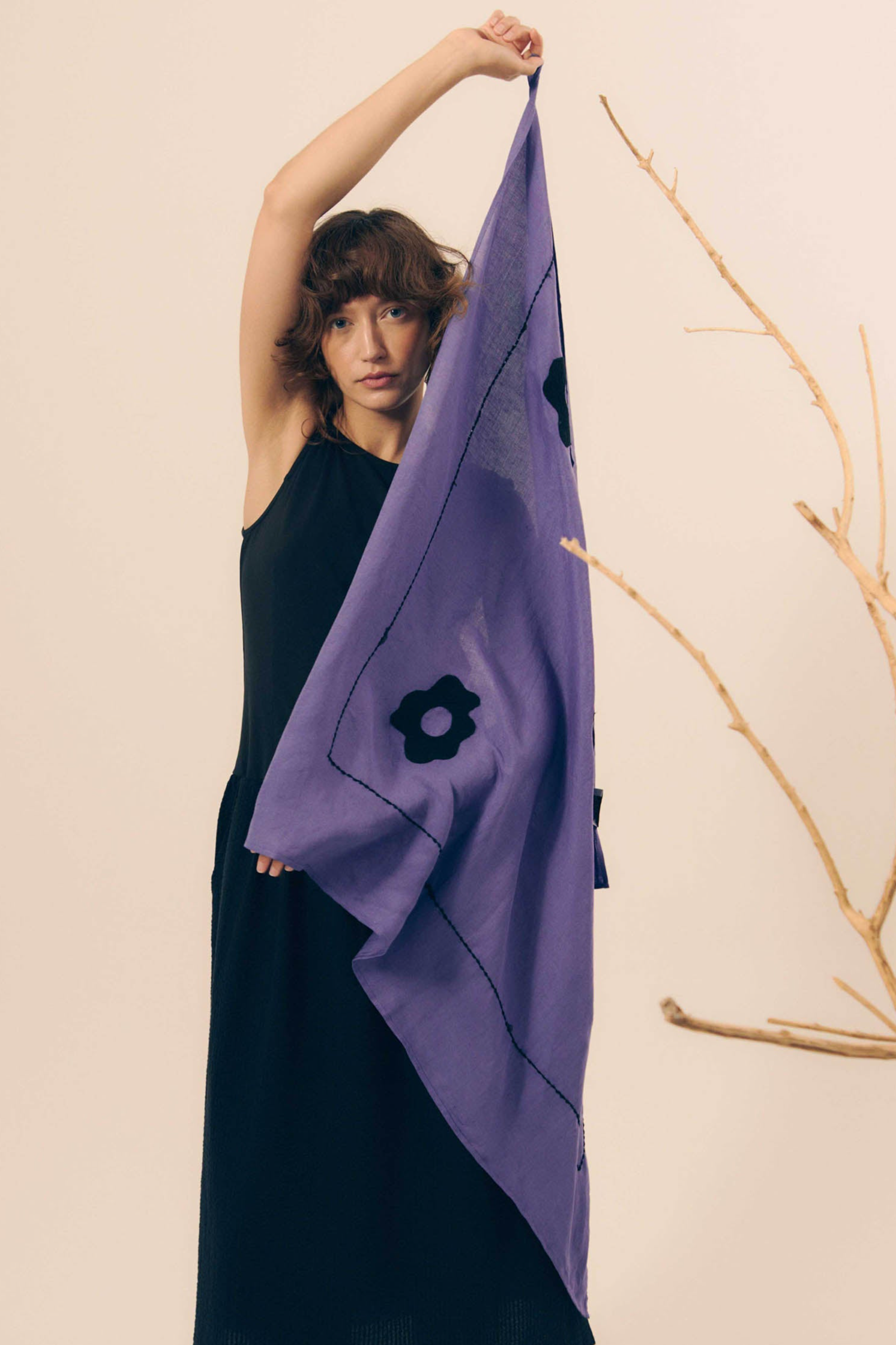 SUITE13LAB Damen vegan Schal Tole Mittelblau