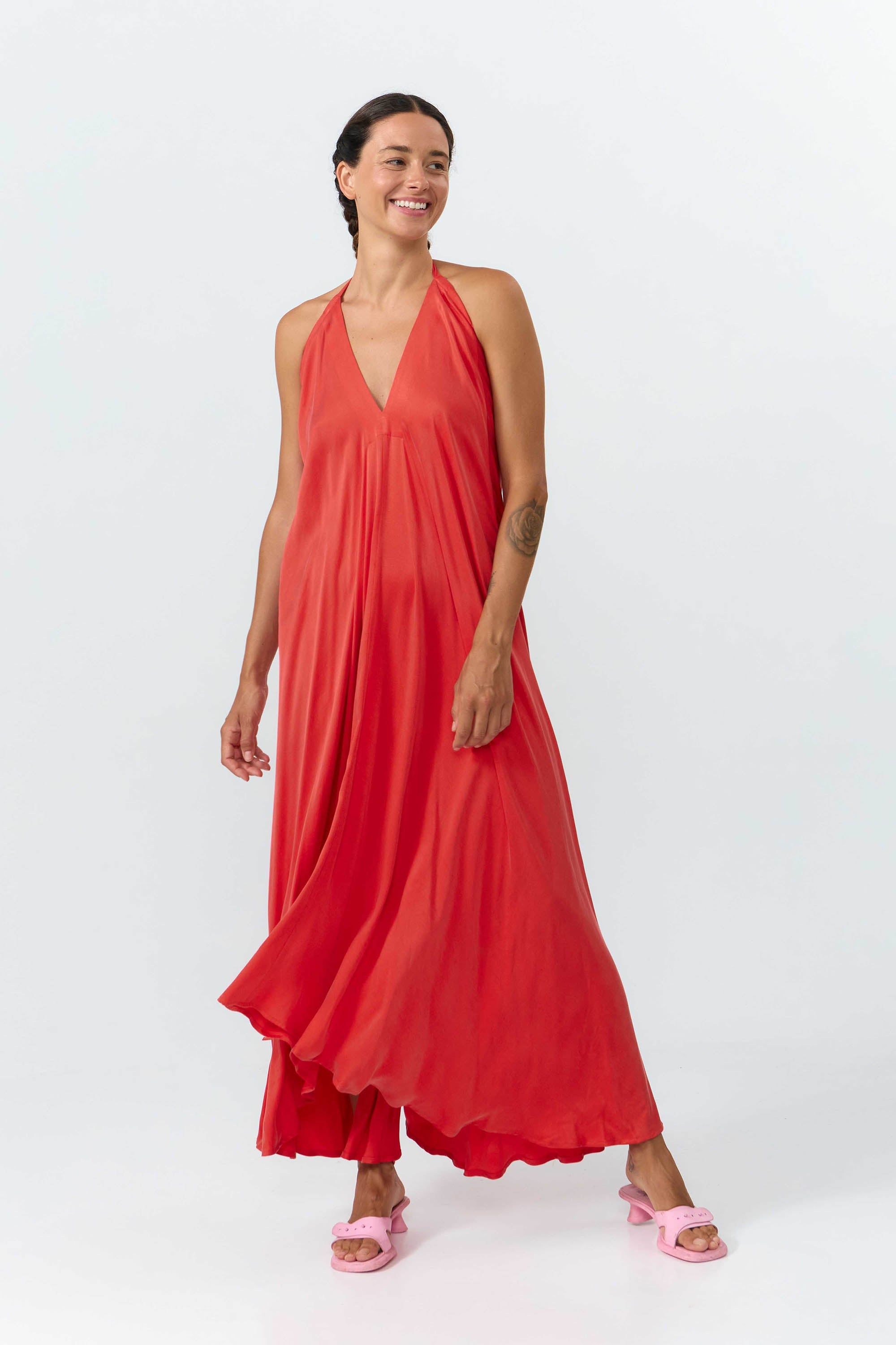 Image of SUITE13LAB dames vegan Jurk Mp Lang Rood