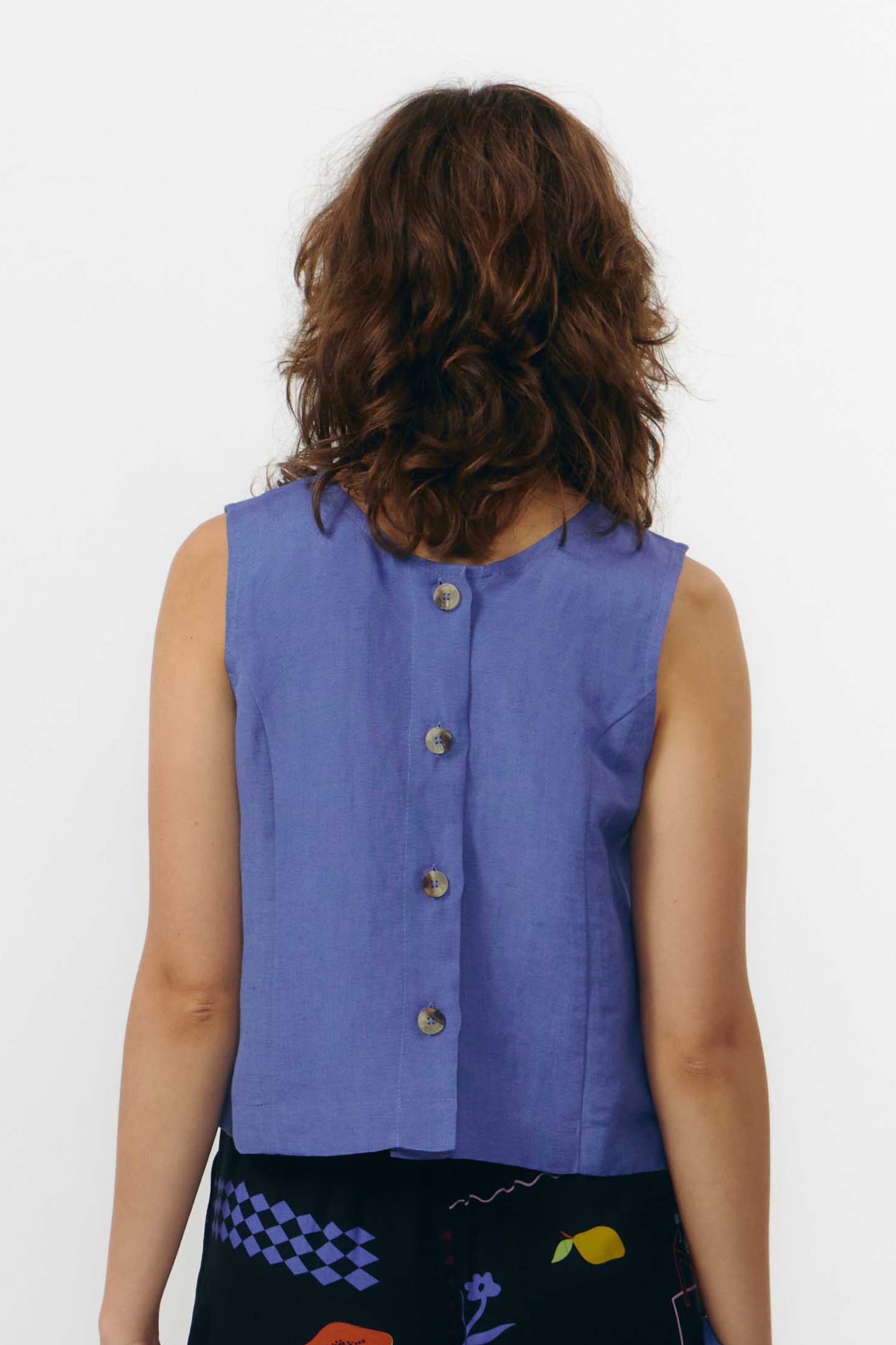 Image of SUITE13LAB dames vegan Top Fuji Mid Blue