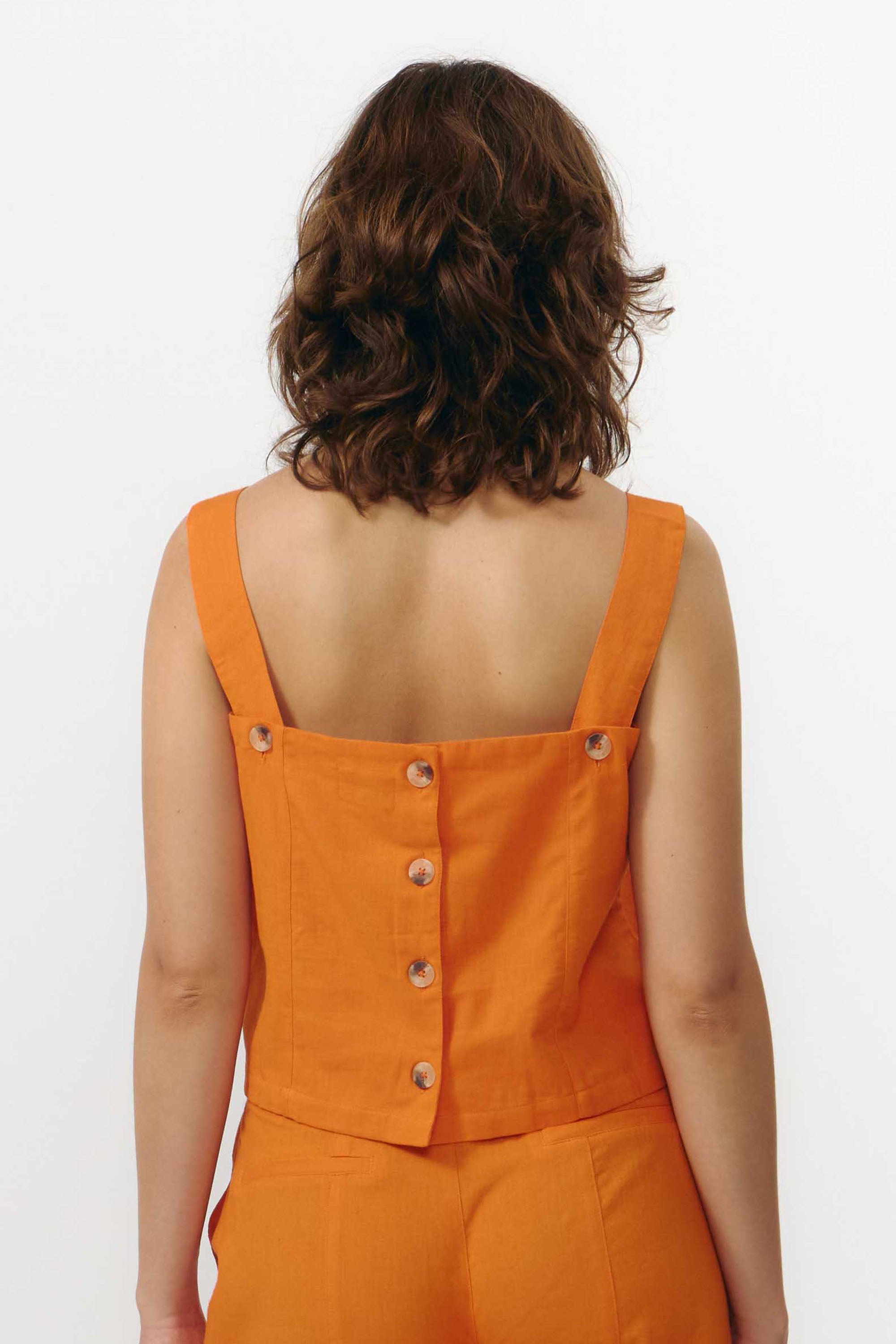 Image of SUITE13LAB dames vegan Top Odiel Oranje