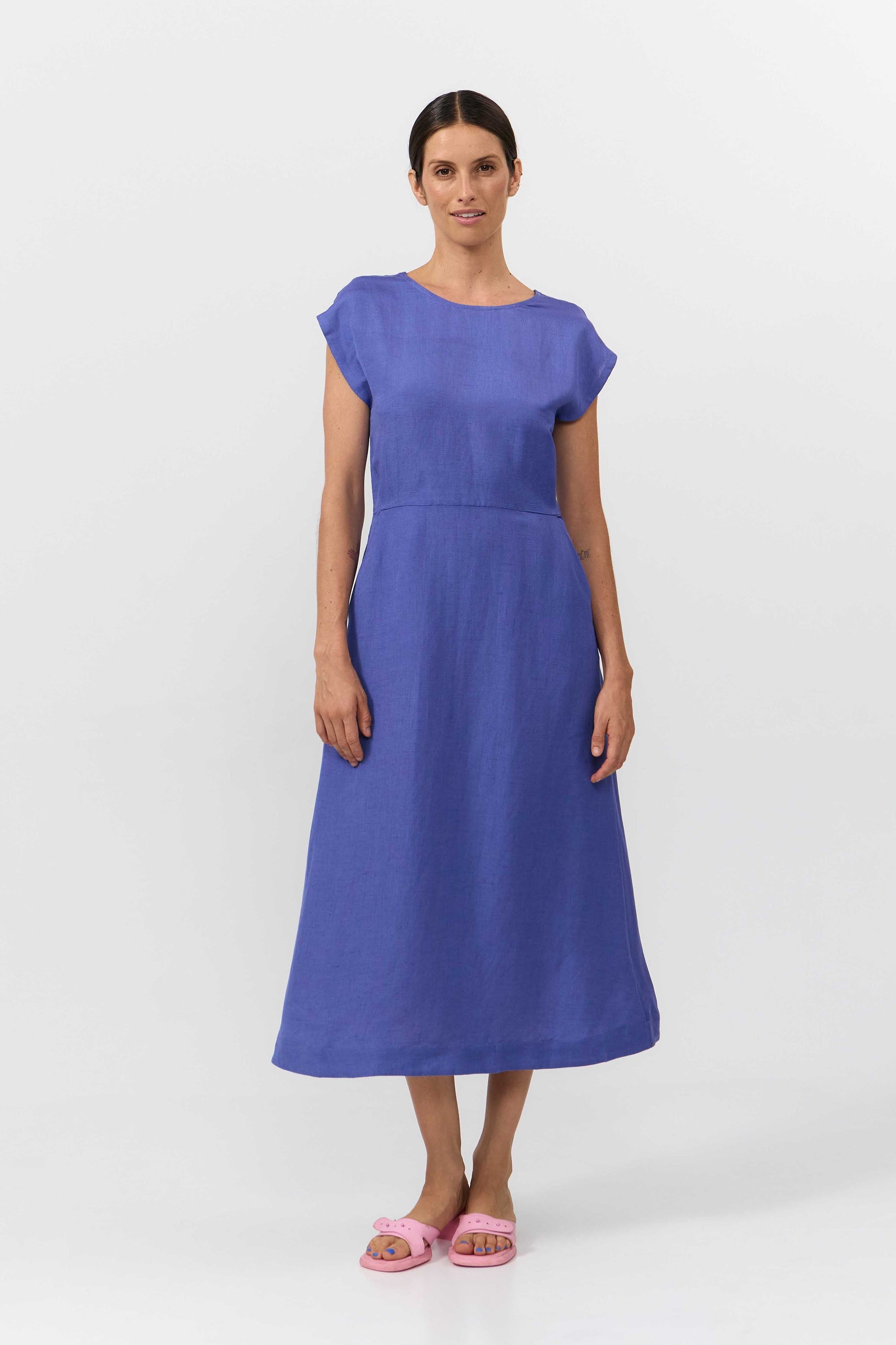 SUITE13LAB Damen vegan Kleid Tinto Mittelblau