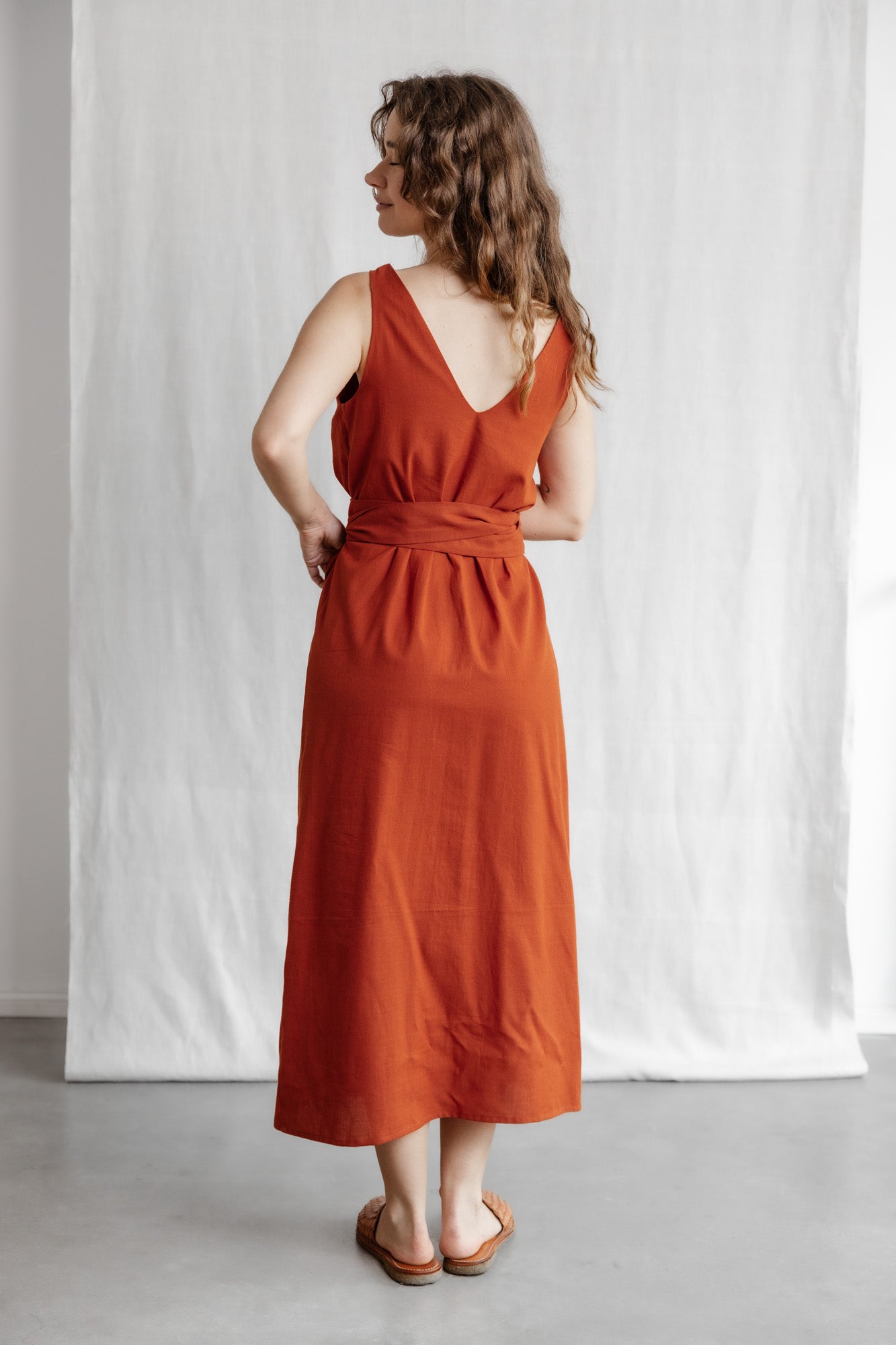 Jyoti Fair Works womens vegan Dress Agnila Terracotta