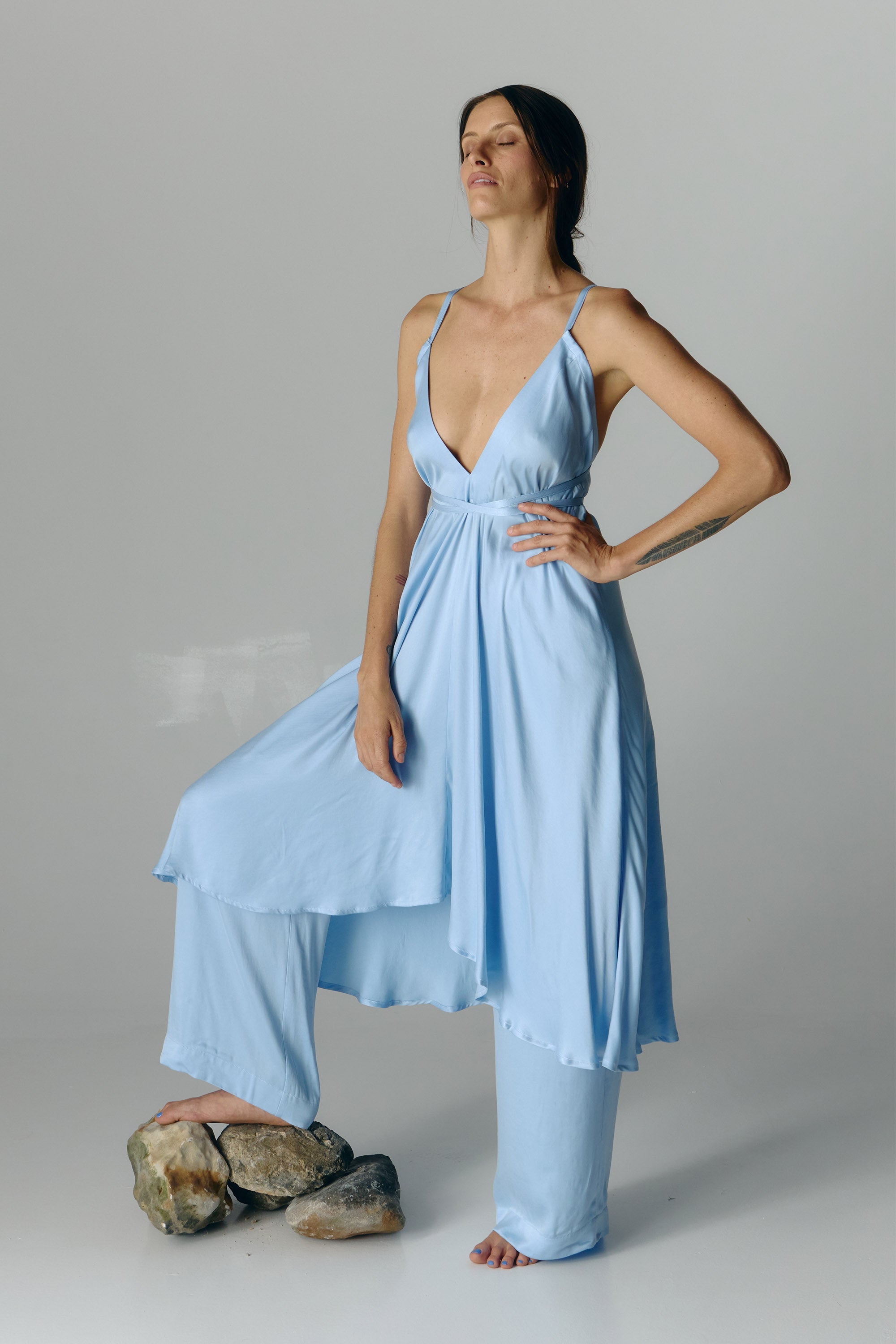 Image of SUITE13LAB dames vegan Jurk Mp Kort Lichtblauw
