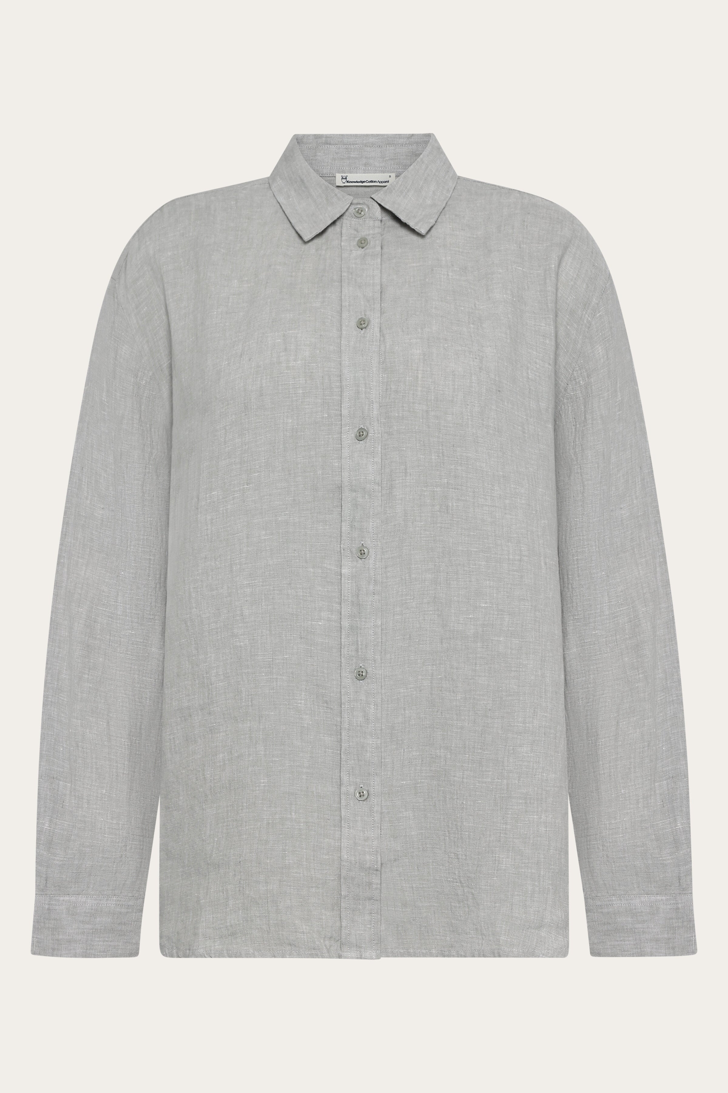 Image of KnowledgeCotton Apparel dames vegan Overhemd Losvallend Linnen, Ultiem Grijs