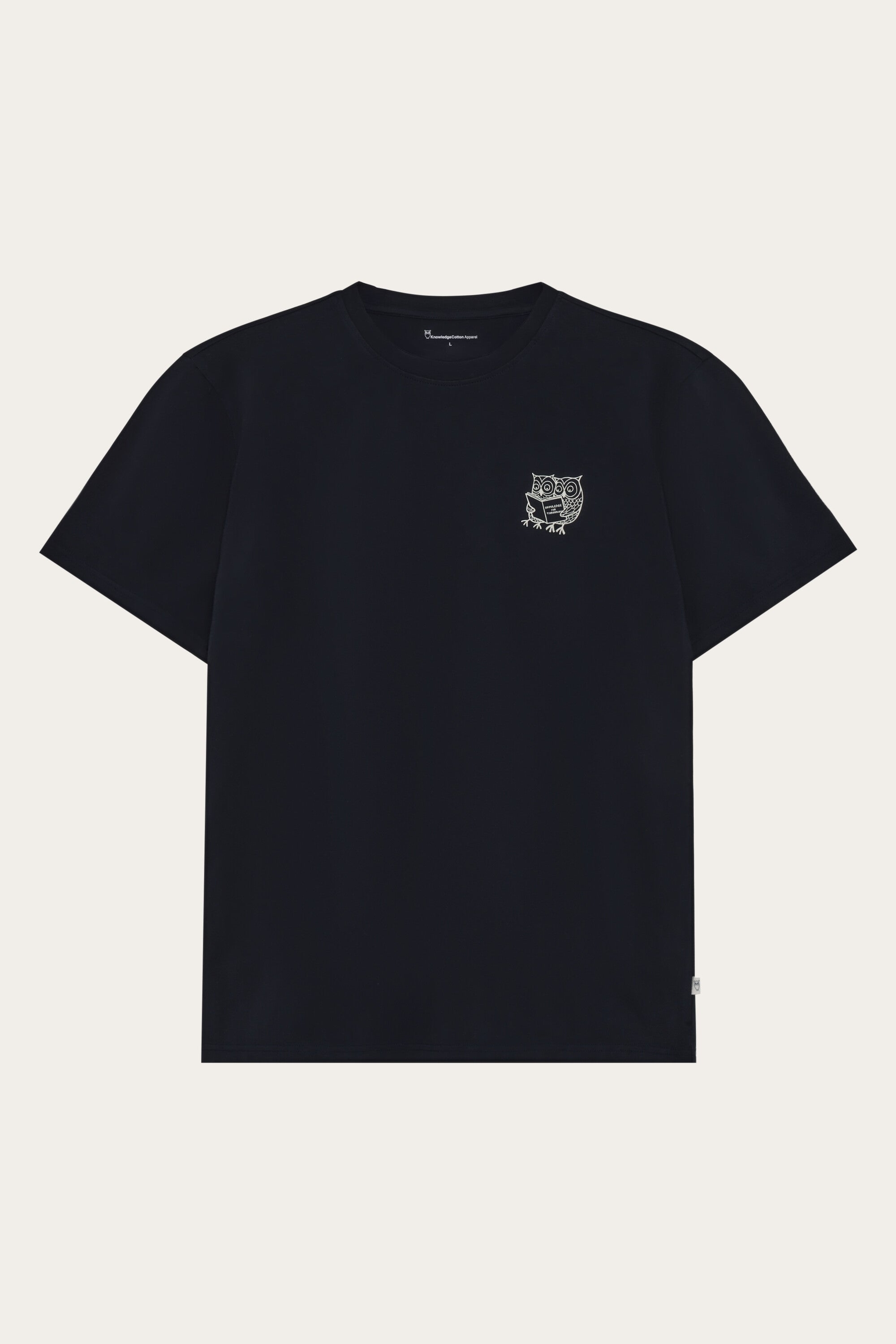 Image of KnowledgeCotton Apparel mannen vegan T-Shirt Sos Met Print Op De Borst: Night Sky Navy