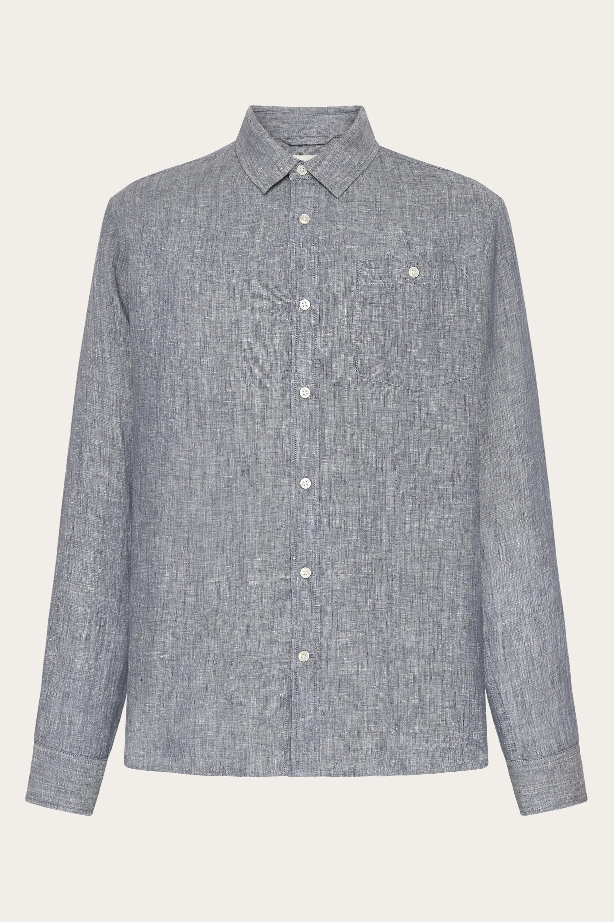 Image of KnowledgeCotton Apparel mannen vegan Shirt Op Maat Vintage Indigo