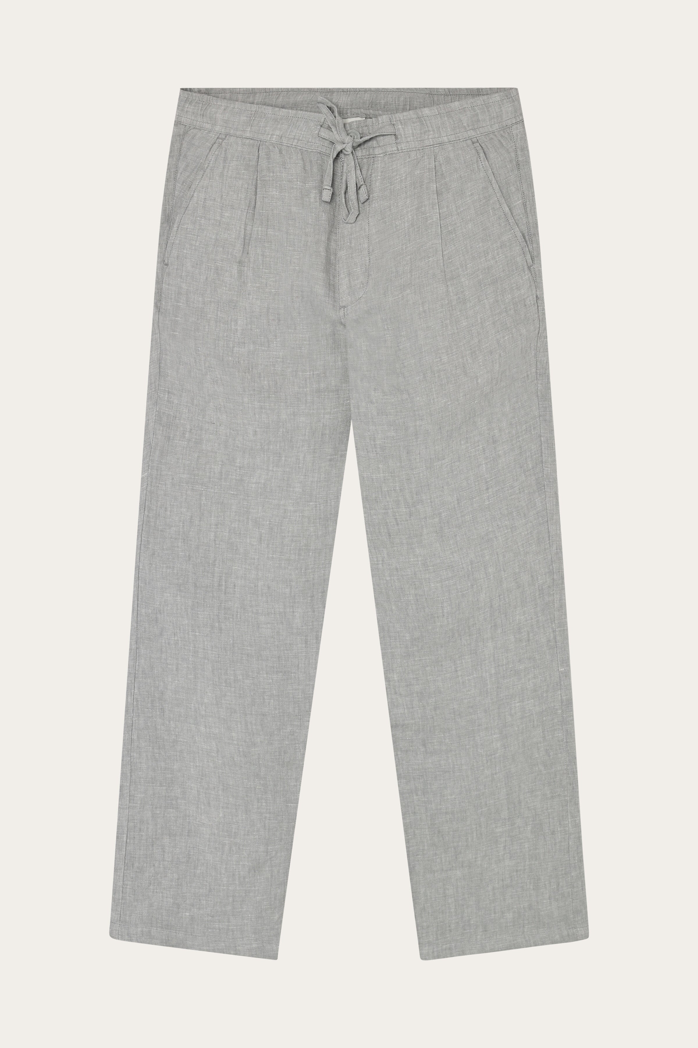 Image of KnowledgeCotton Apparel mannen vegan Broek Loose Linen Ultimate Grey