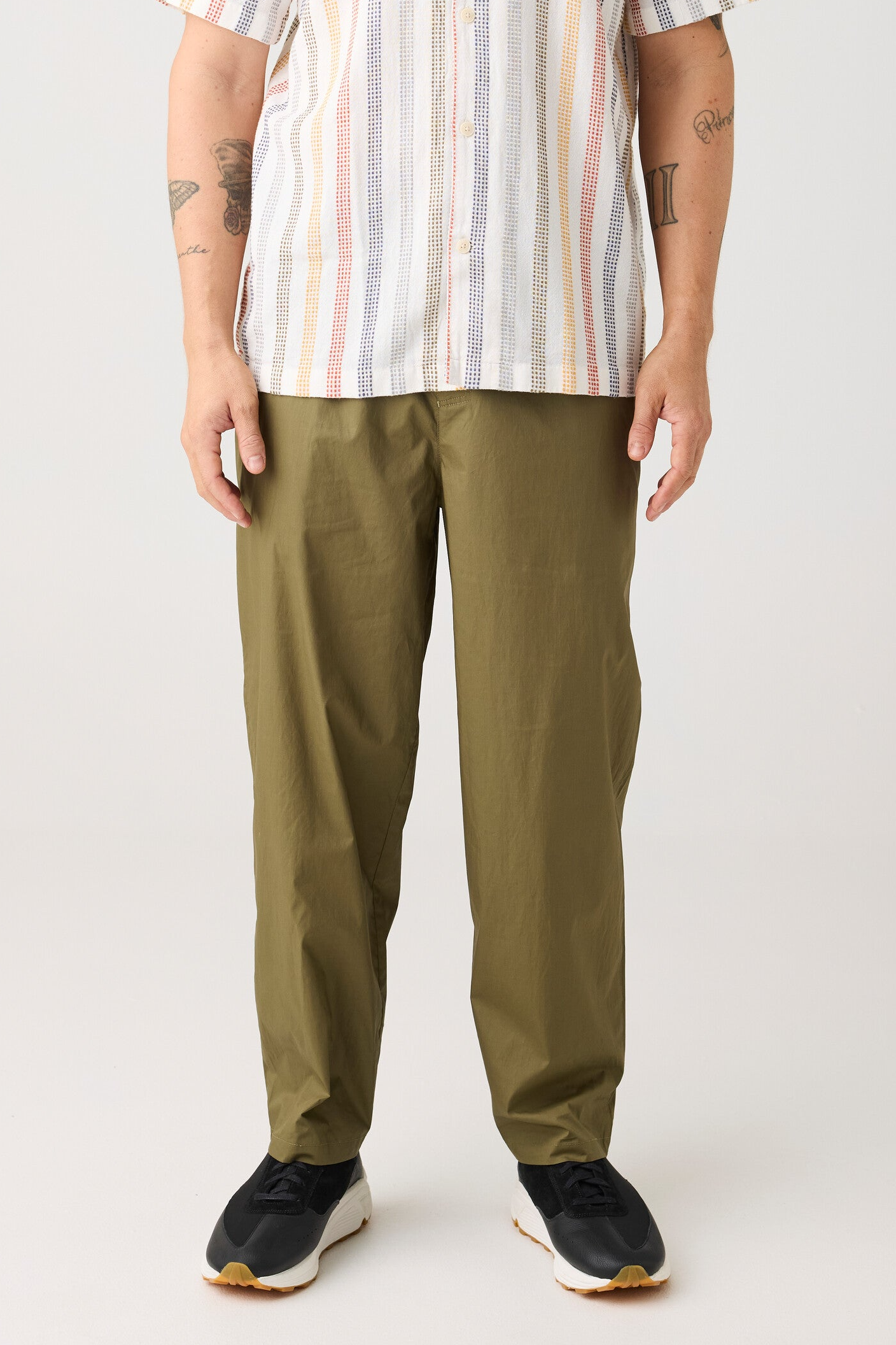 Image of KnowledgeCotton Apparel mannen vegan Broek Storm Relaxed Vent Ripstop 90 Burned Olive