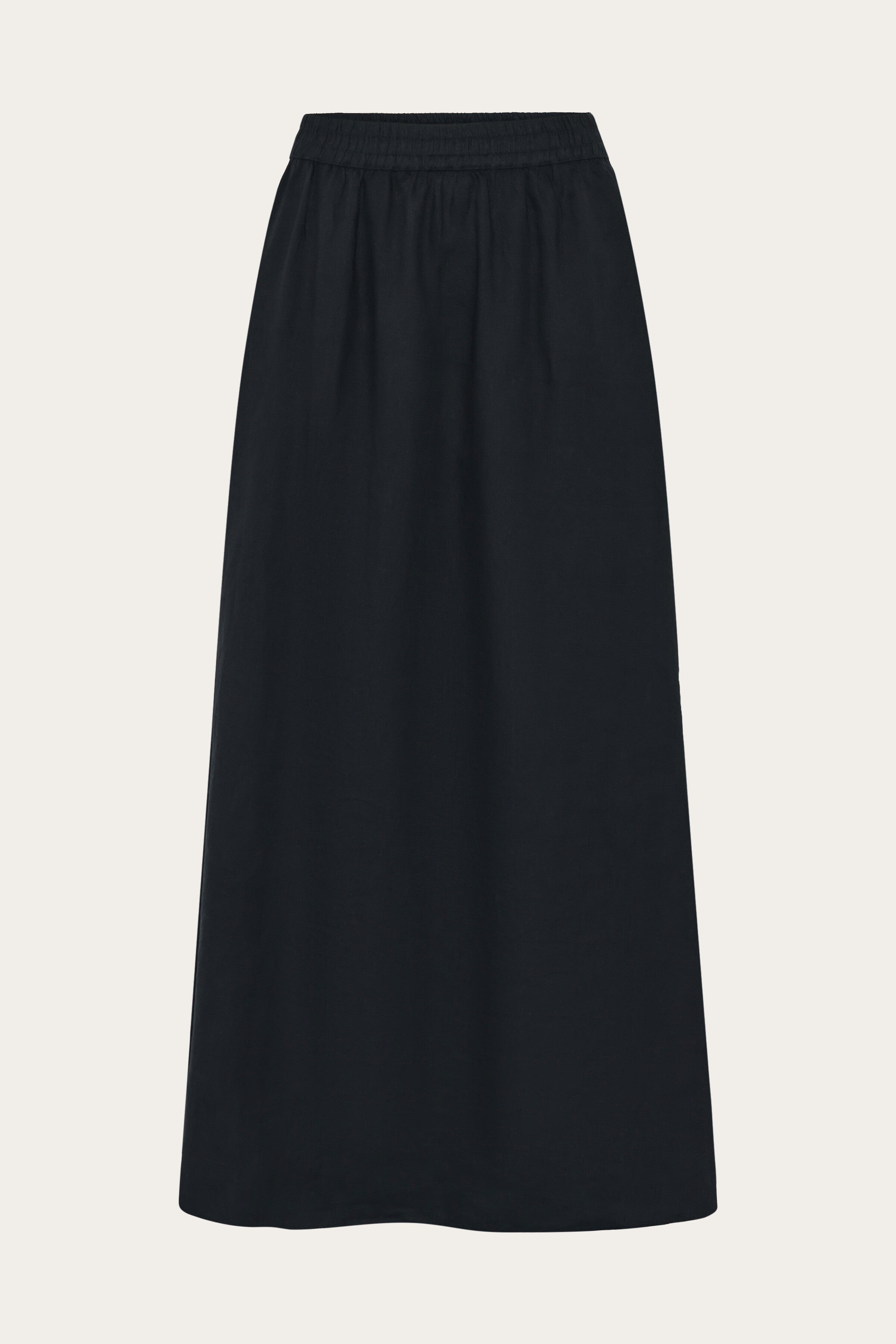 Image of KnowledgeCotton Apparel dames vegan Maxi Rok Van Linnen, Zwart Gitzwart