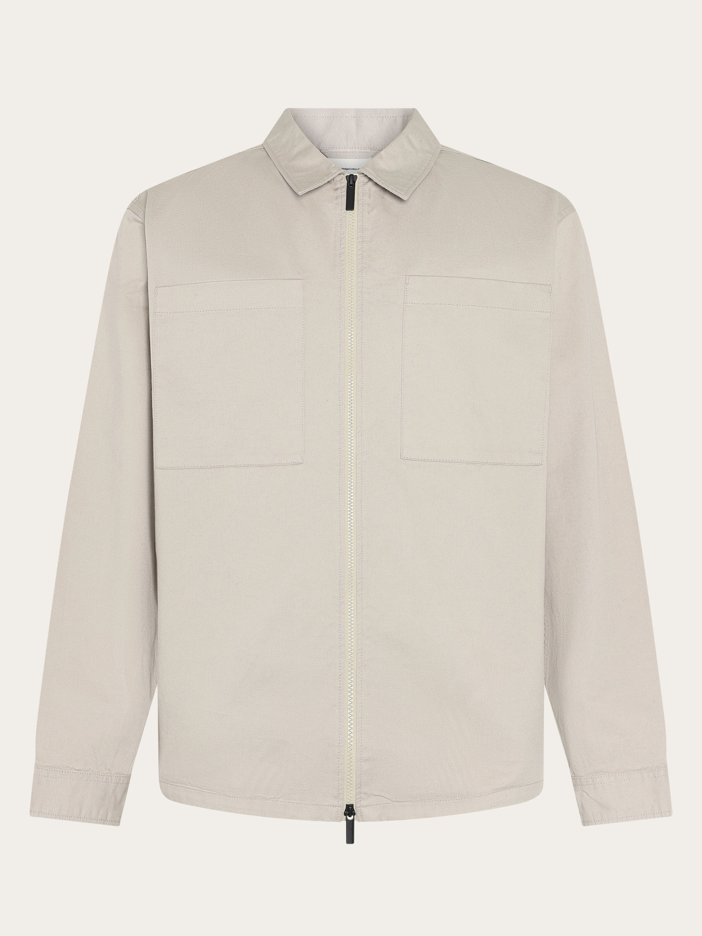 KnowledgeCotton Apparel Zip Overshirt Twill Light Feather Gray