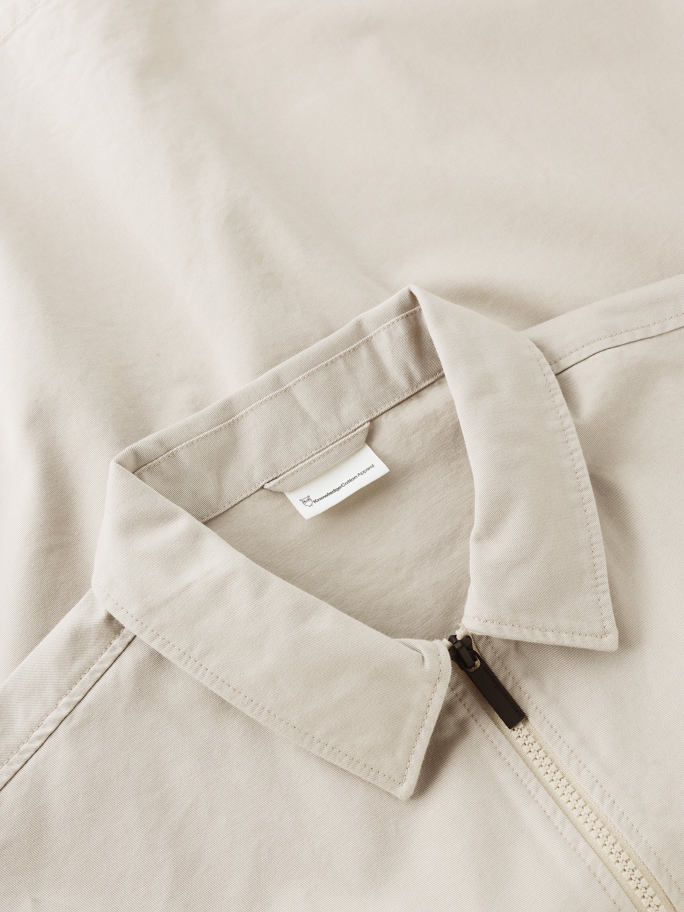 KnowledgeCotton Apparel Zip Overshirt Twill Light Feather Gray