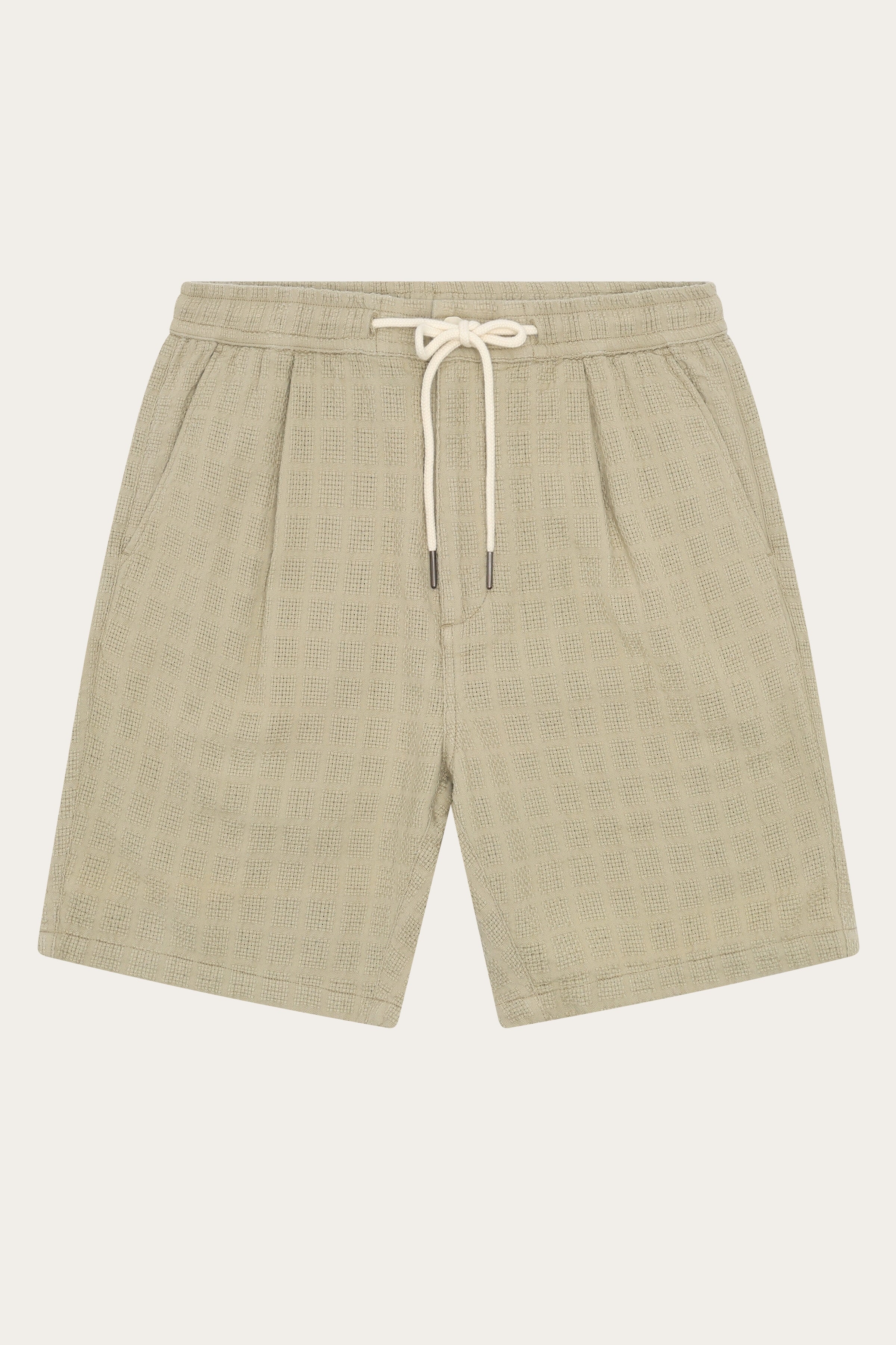 Image of KnowledgeCotton Apparel mannen vegan Shorts Met Losse Structuur, Keperstof, Beige