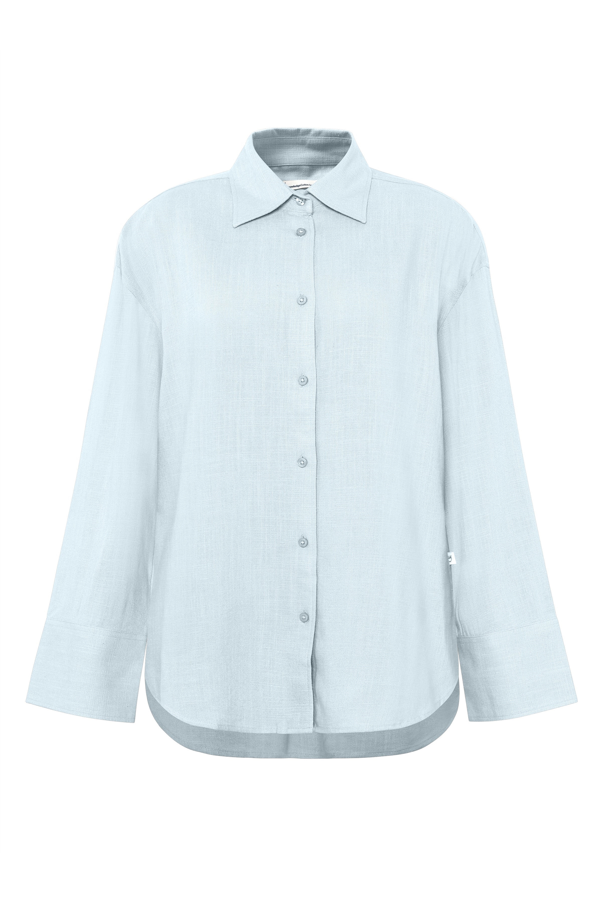 Image of KnowledgeCotton Apparel dames vegan Overhemd Relaxed Linen Mix Skyway Blue