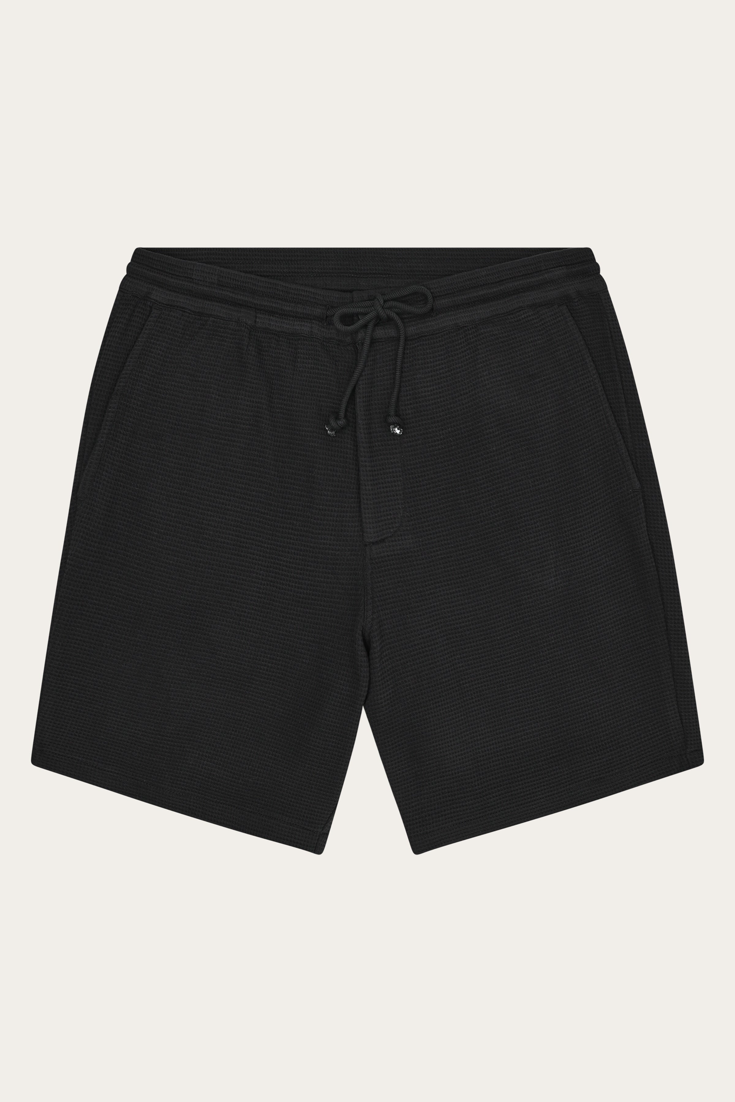 Image of KnowledgeCotton Apparel mannen vegan Shorts Ash Comfort Waffle Black Jet