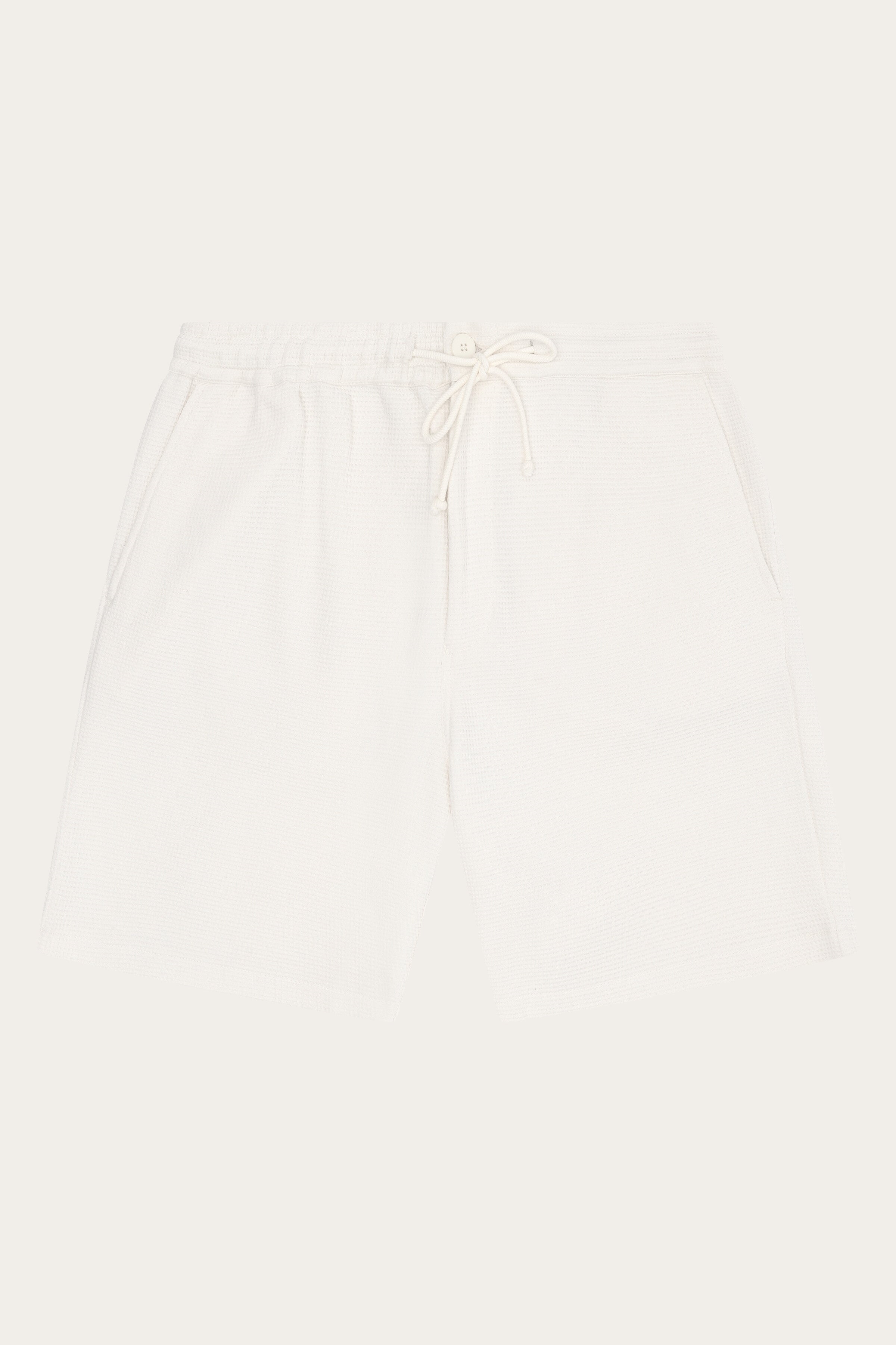 Image of KnowledgeCotton Apparel mannen vegan Shorts Ash Comfort Waffle Egret White