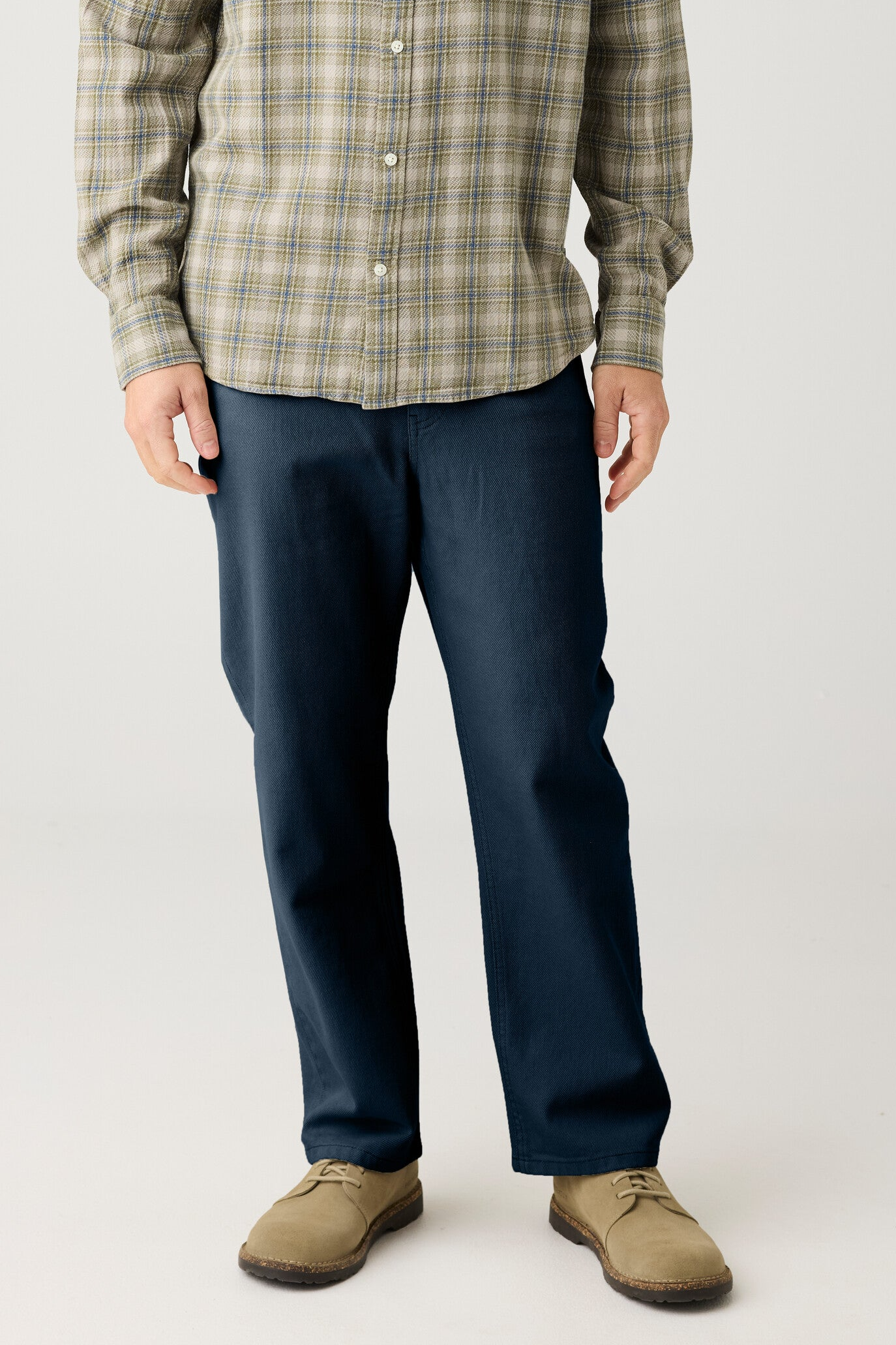 Image of KnowledgeCotton Apparel mannen vegan Jeans Flint Wide Twill Total Eclipse