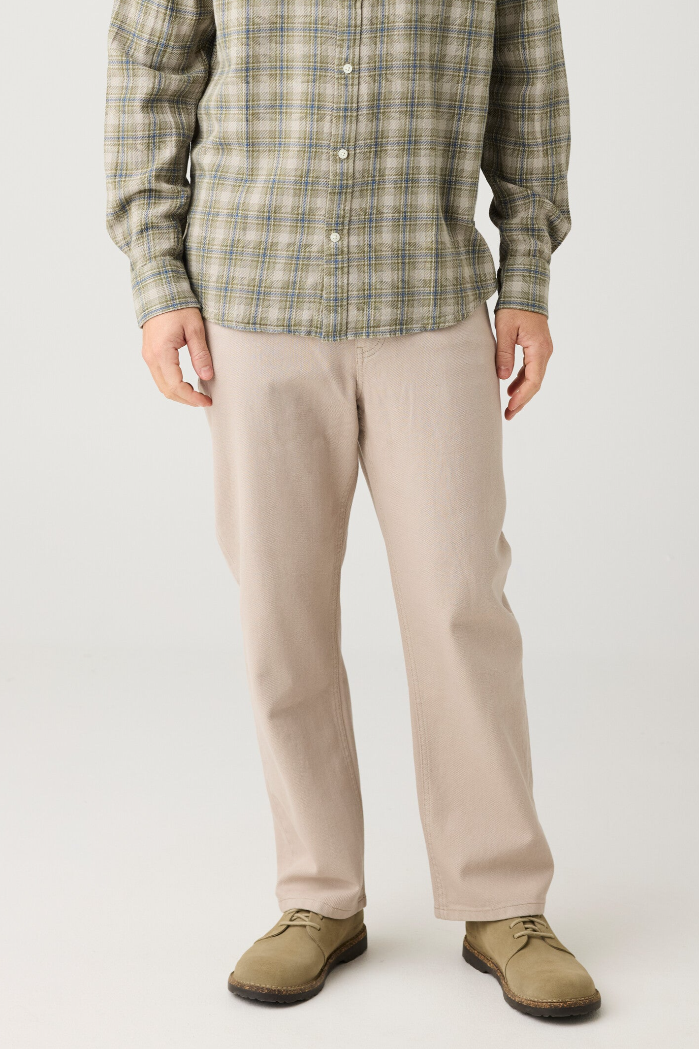 Image of KnowledgeCotton Apparel mannen vegan Jeans Flint Wide Twill Licht Vedergrijs