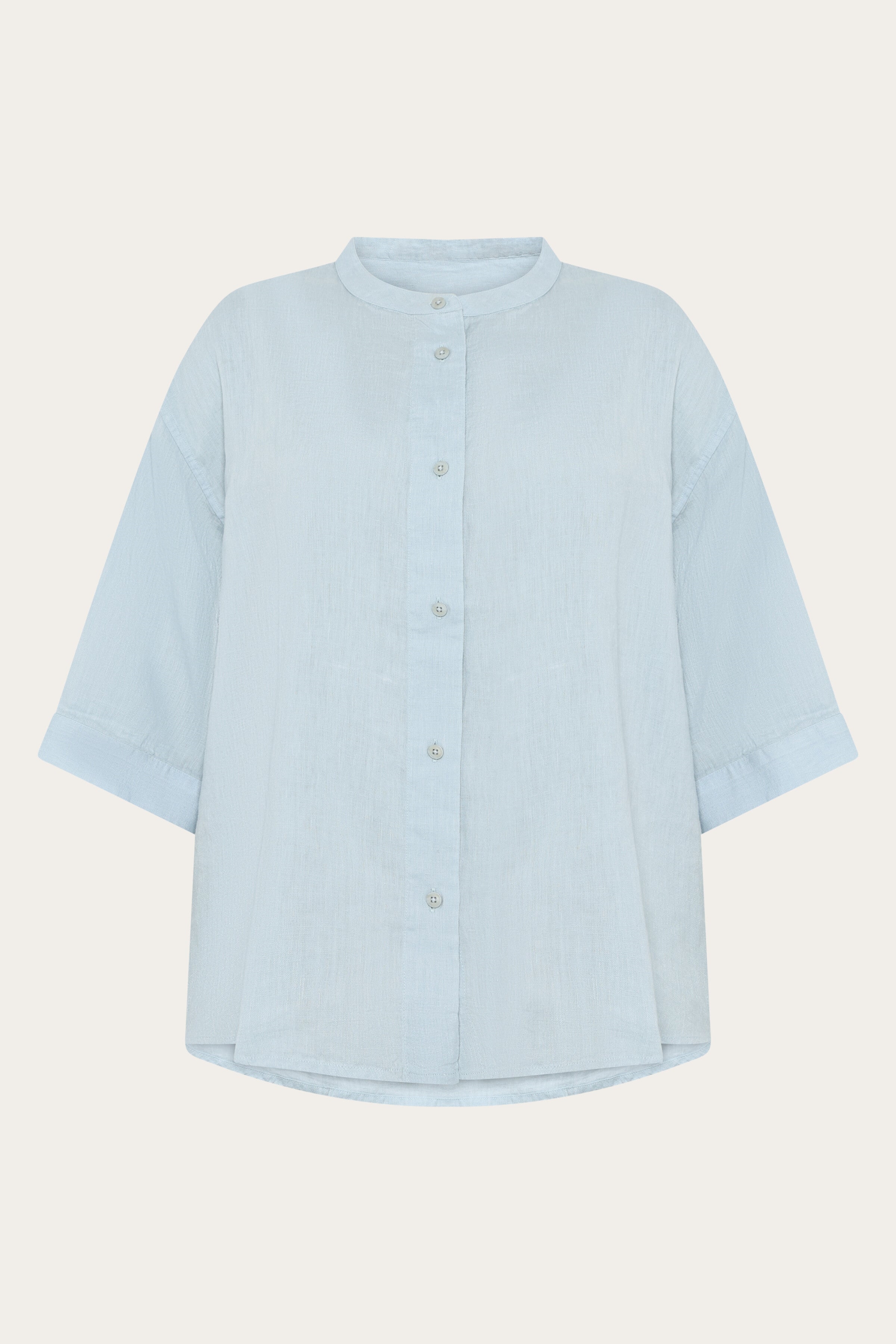 Image of KnowledgeCotton Apparel dames vegan Overhemd Van Linnen In Skyway Blue