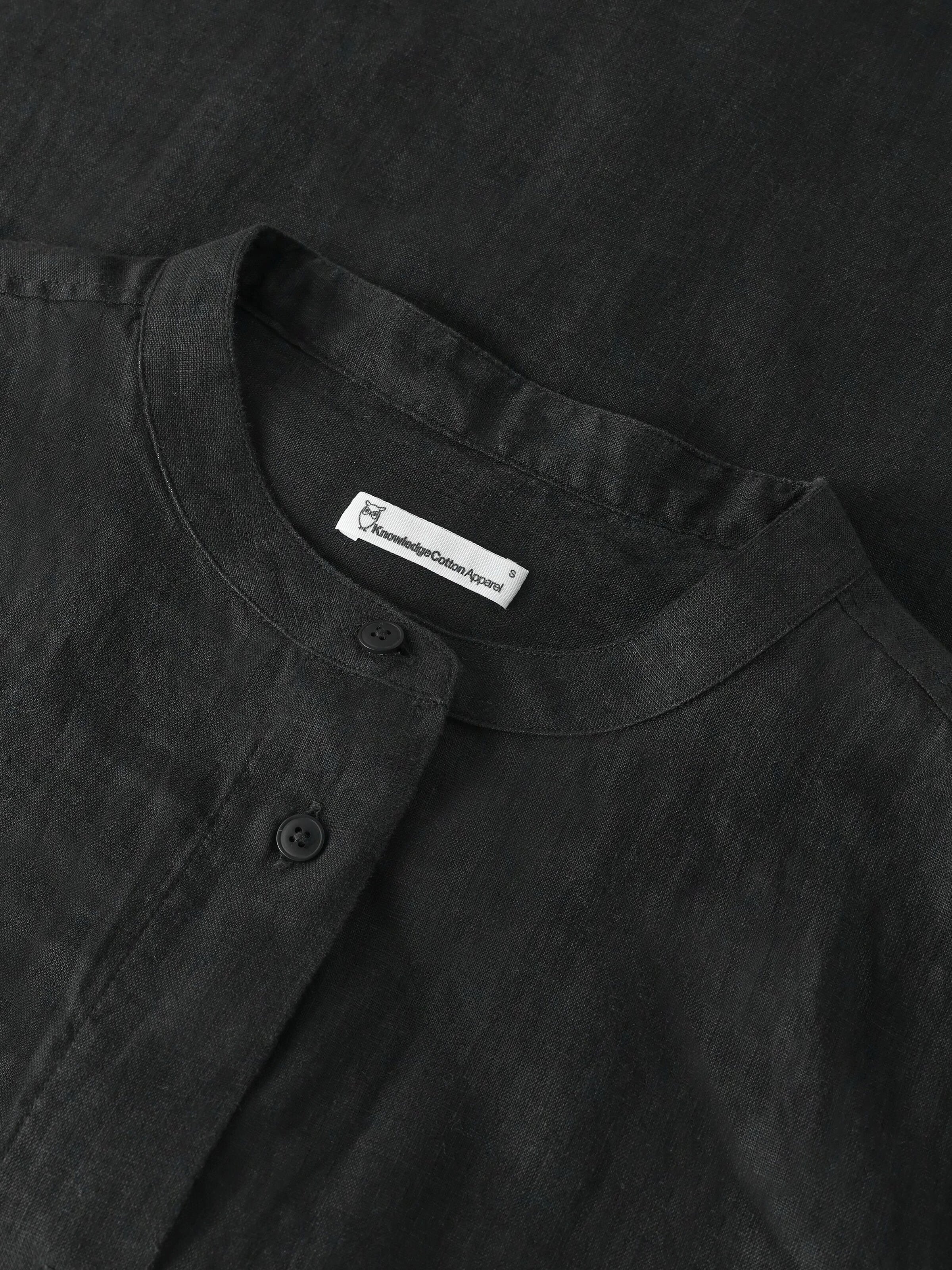KnowledgeCotton Apparel womens vegan Shirt Linen Black Jet